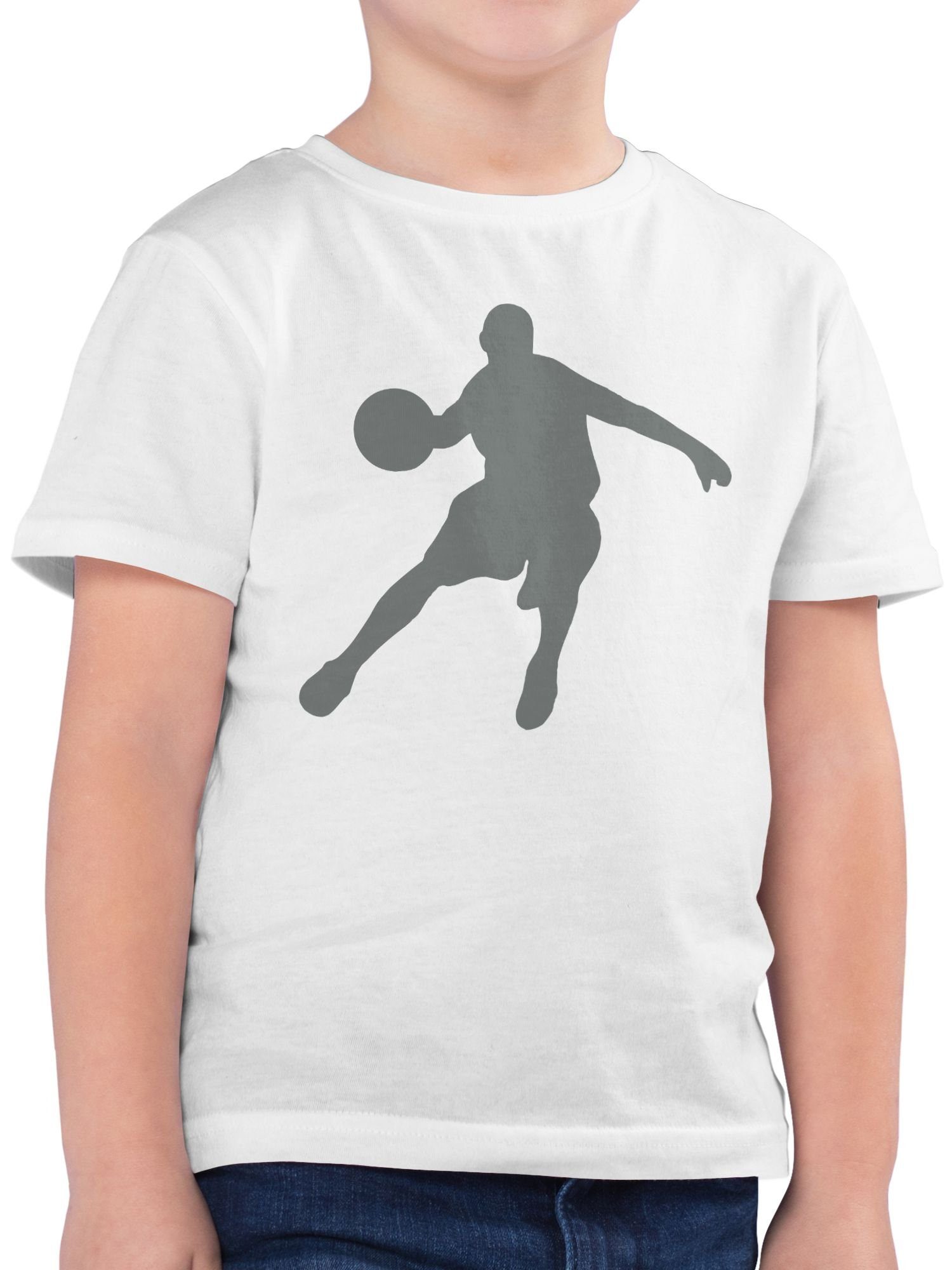 02 Basketballspieler Sport Kinder T-Shirt Kleidung Weiß Shirtracer