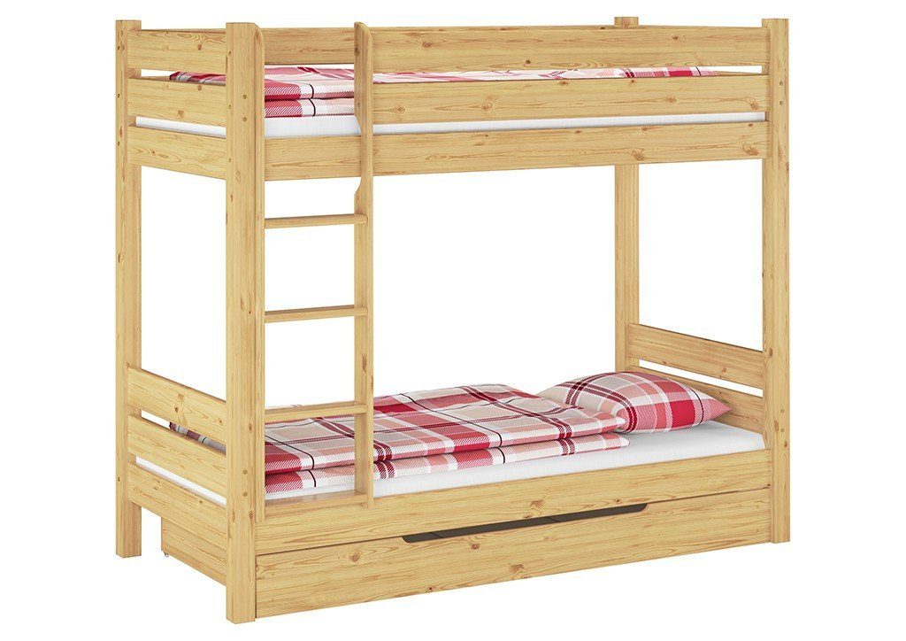 Matratze mit Kinder 90x200 Stockbett ERST-HOLZ Rost Etagenbett und