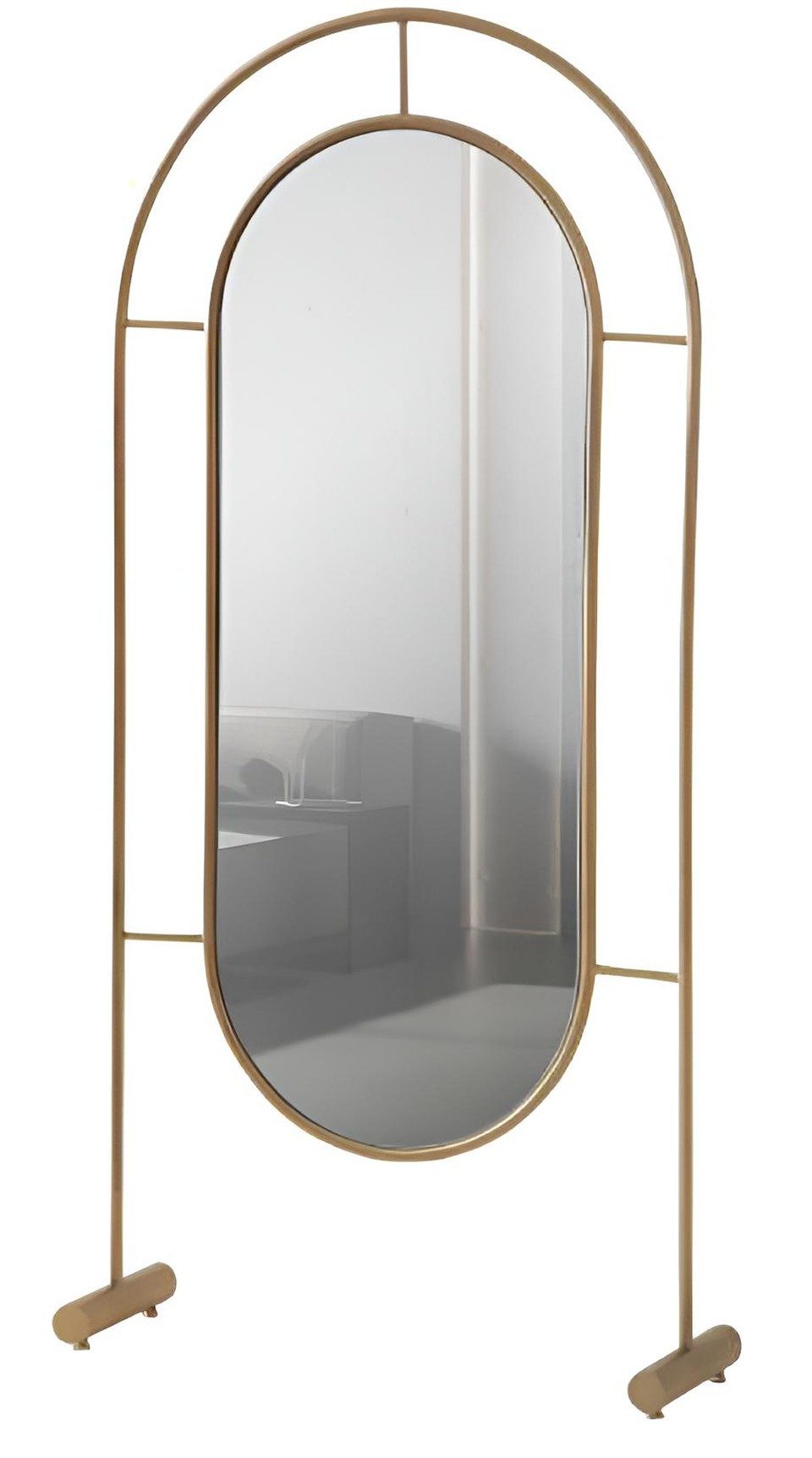 Xlmoebel Standspiegel Eleganter Standspiegel mit goldfarbenem Metallrahmen, Made in Europa