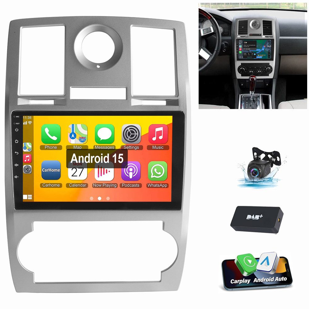ESSGOO Für Chrysler 300C 2005-2010 Android 15 GPS Navi WIFI BT SWC Autoradio (RDS, Digitalradio (DAB), FM, AM, Carplay Android Auto GPS Navi WIFI BT SWC)