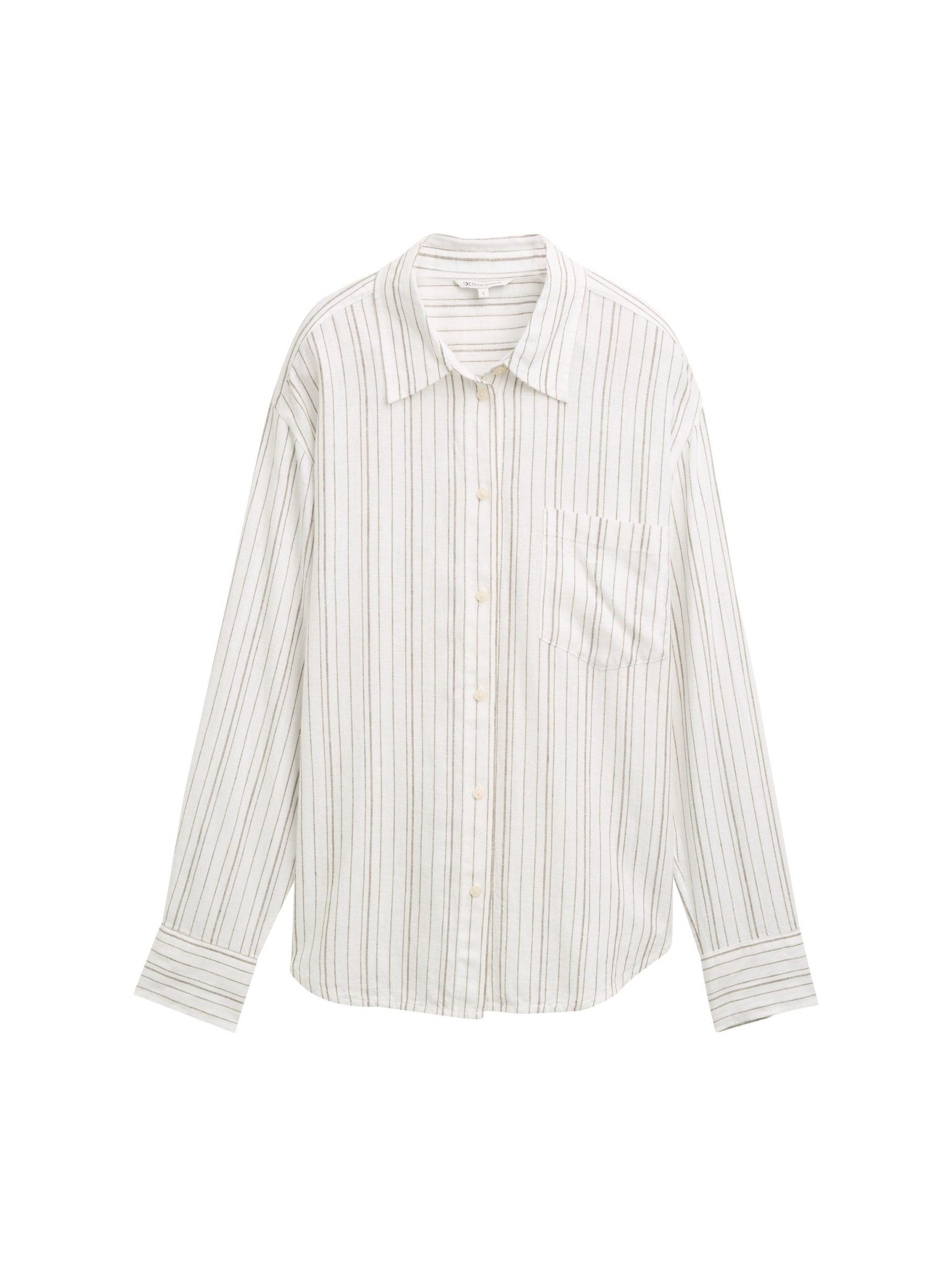 Blusentop oversized linen mix shirt