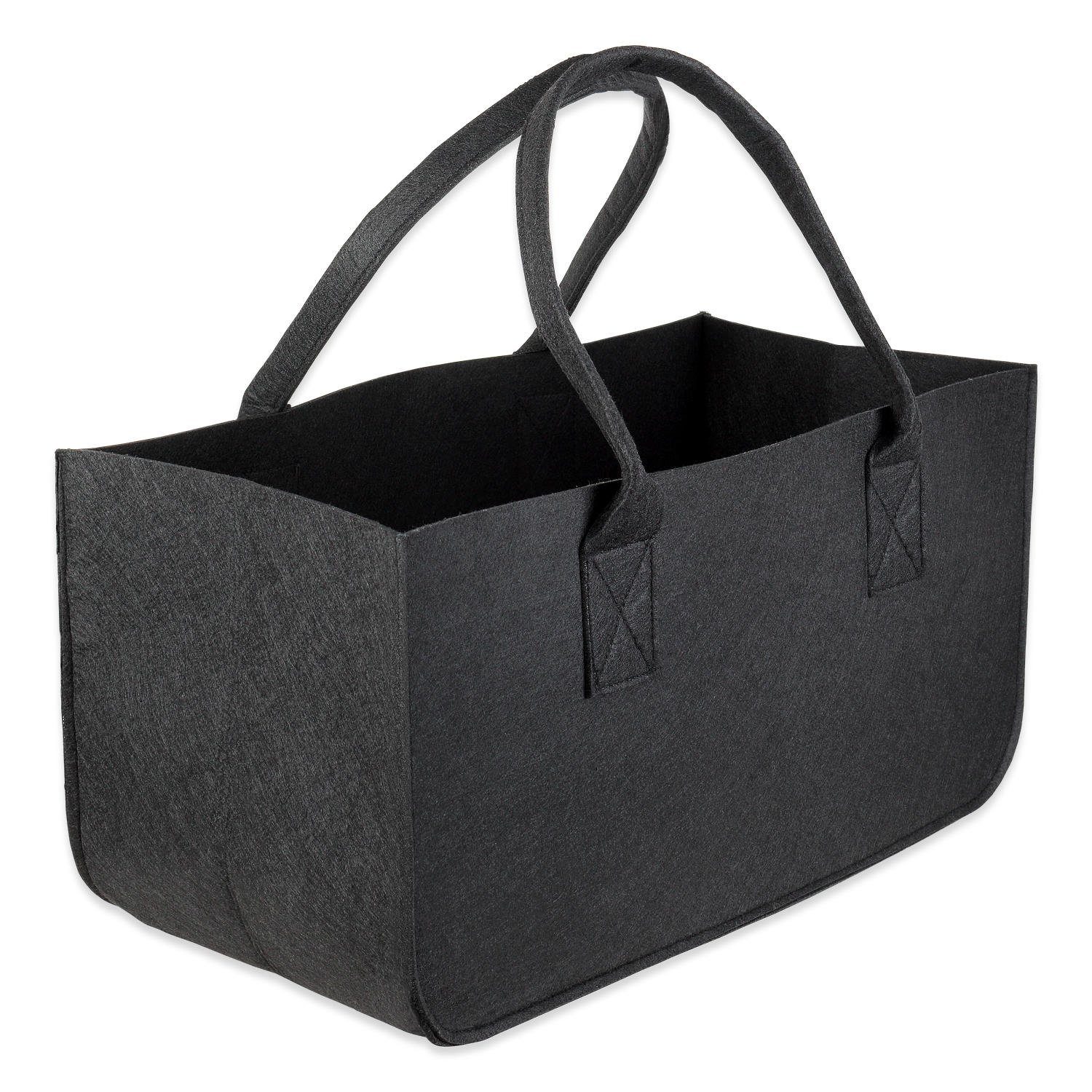 1 Tasche Zeitungskorb aus Einkaufstasche Taschen (1-tlg) oder Henkeltasche 2 50x25x25 Stück Kaminholztasche Filzkorb Holzkorb Schramm® Schramm schwarz cm Filztasche Shopper Filz Filztaschen