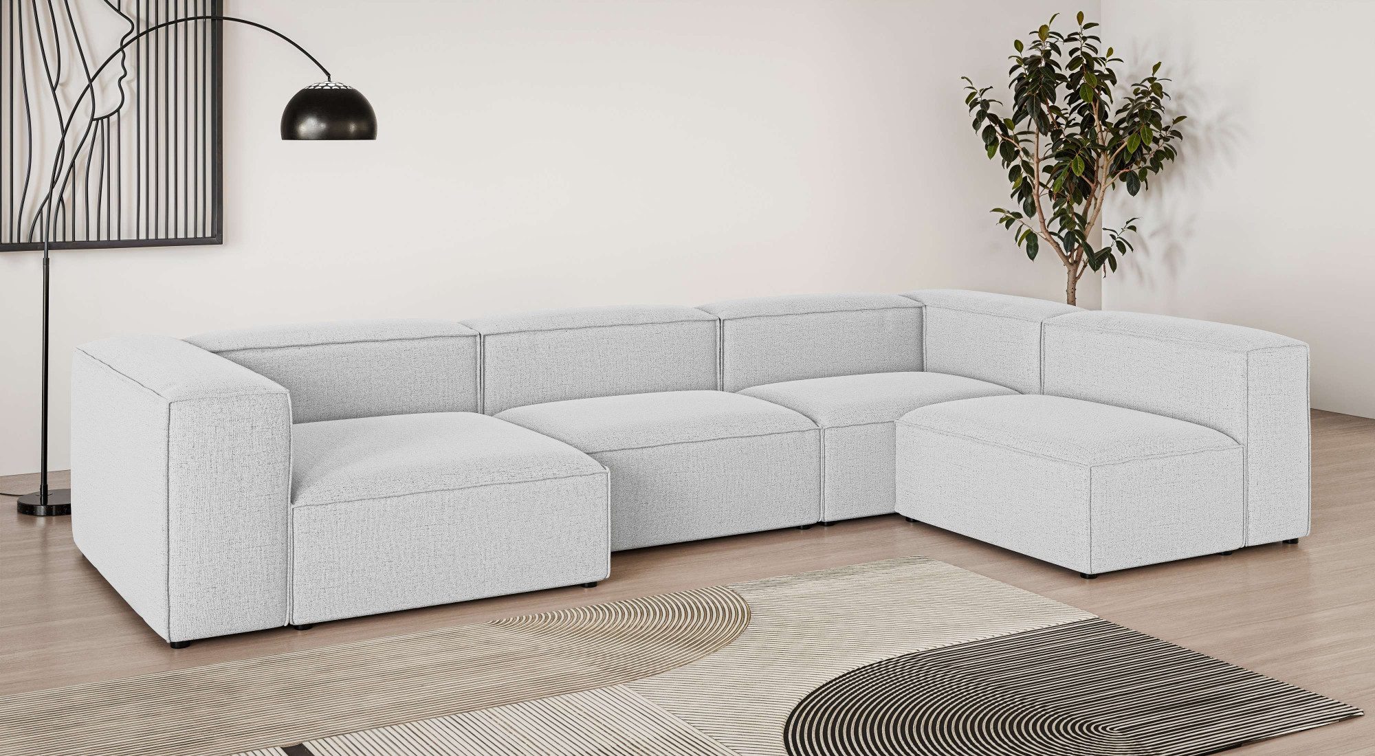 OTTO home Wohnlandschaft HAILY U-Form mit Ottomane links/rechts, Maße B/T/H: 360/200/72 cm, als Modul oder separat verwendbar, für individuelle Zusammenstellung