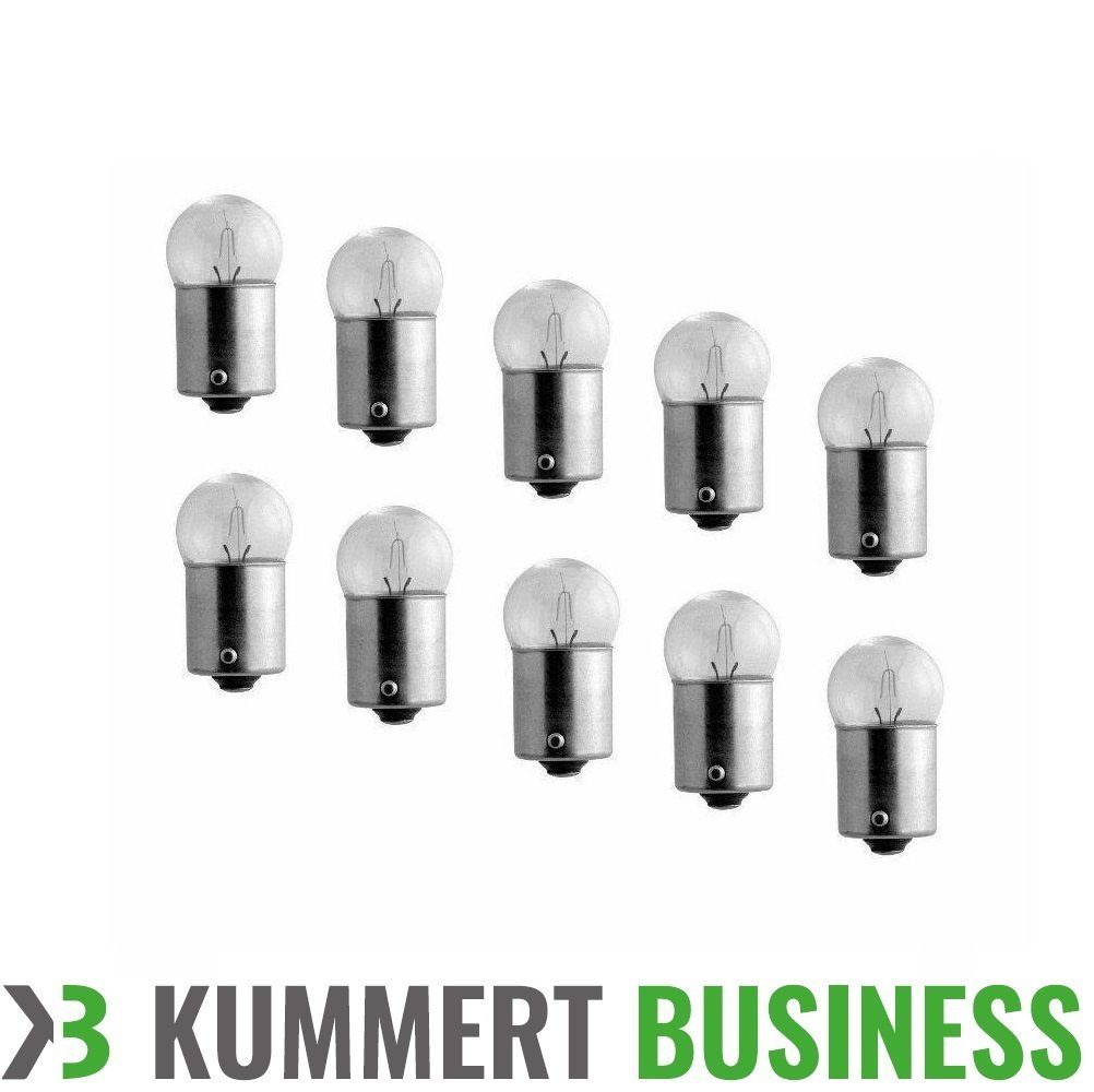 Kummert Business Rückleuchte 10x 12V 5W BA15s Glühlampe Birne KFZ PKW Stop Signal Kugelleuchte, Halogen, Warmweiß