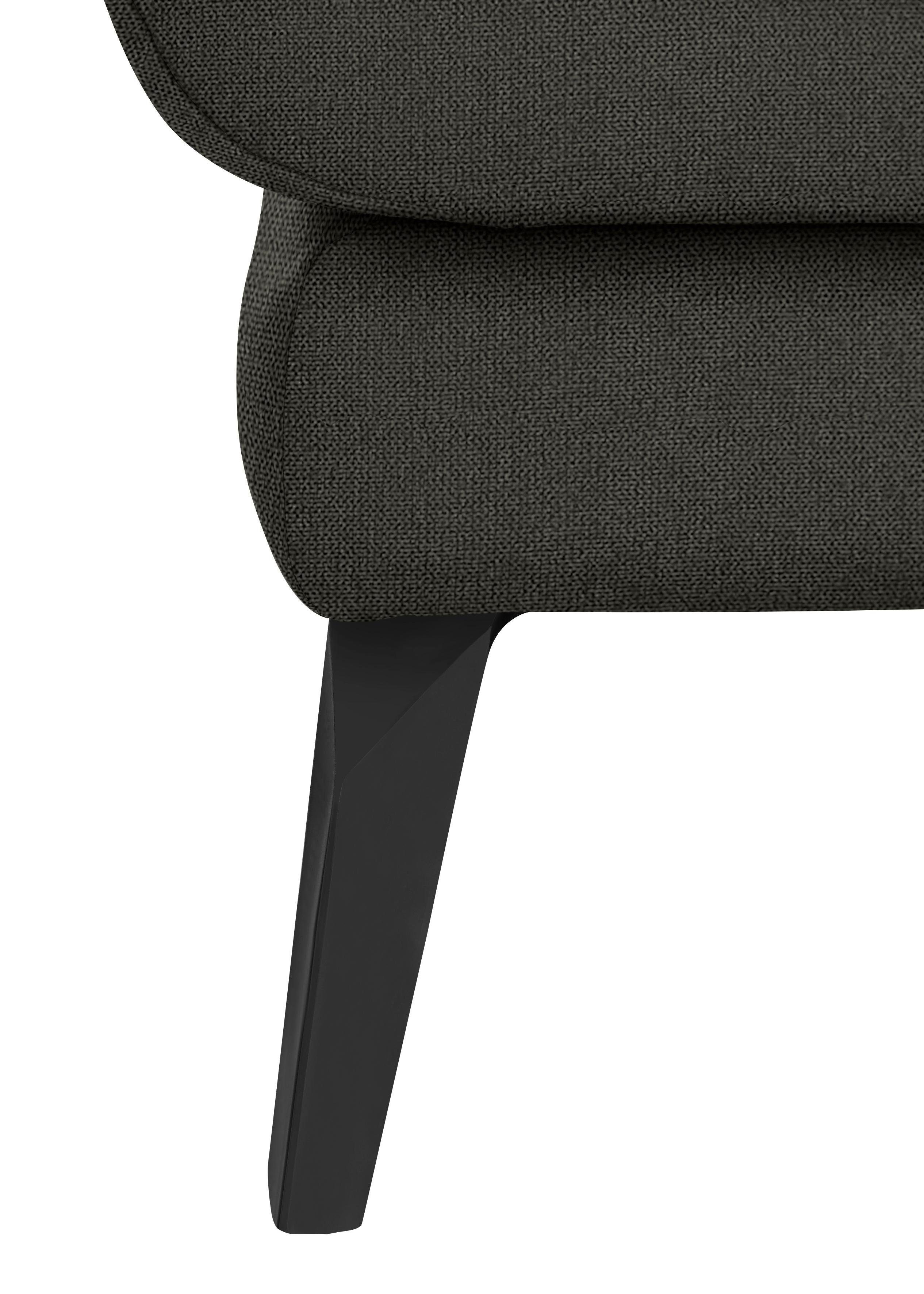 softy, Sitz, dekorativer Heftung Füße mit pulverbeschichtet W.SCHILLIG Chaiselongue im schwarz