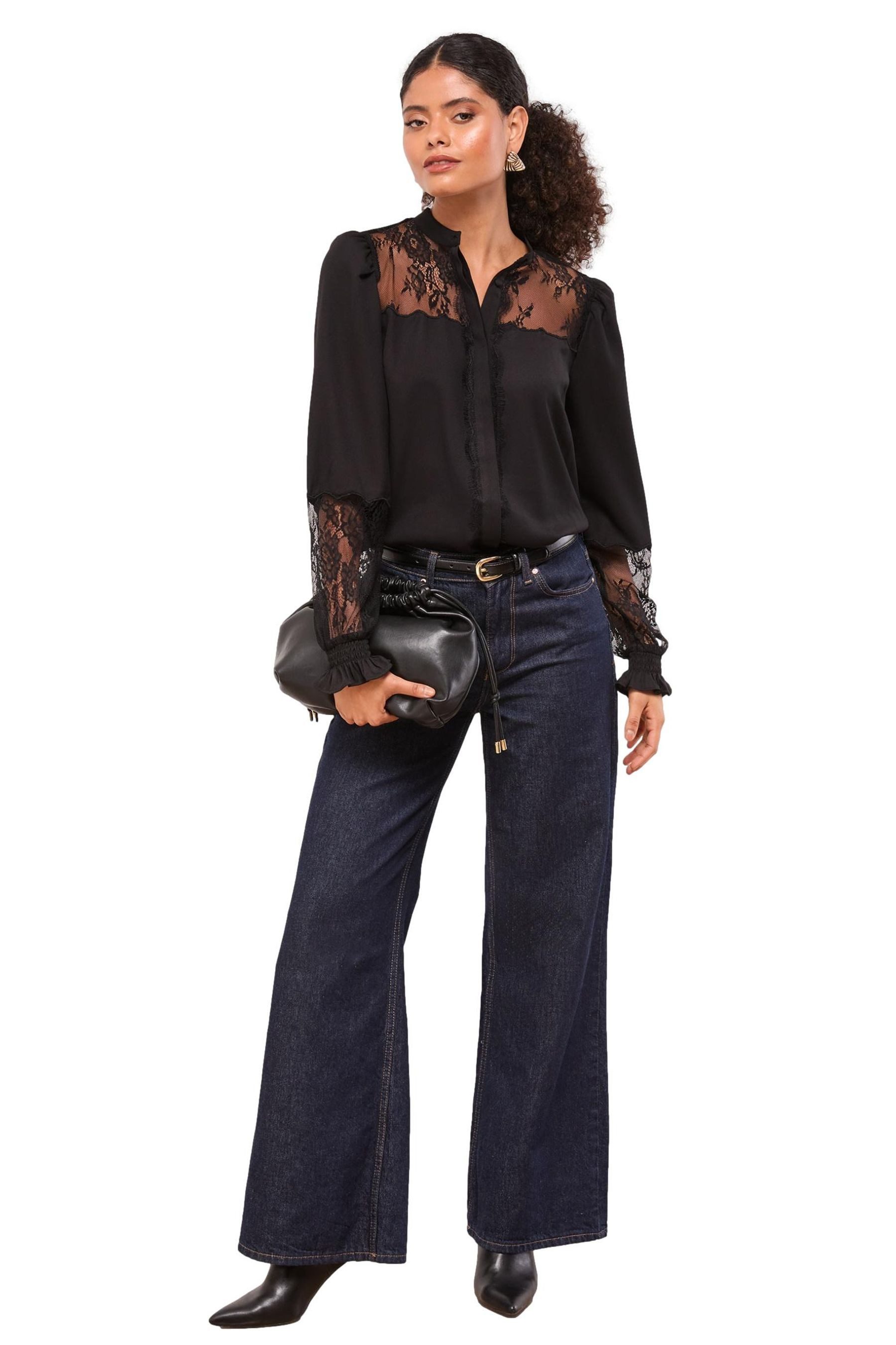 LIPSY Hemdbluse Lipsy Grandad-Hemd mit Spitzendetails, Regular (1-tlg) günstig online kaufen