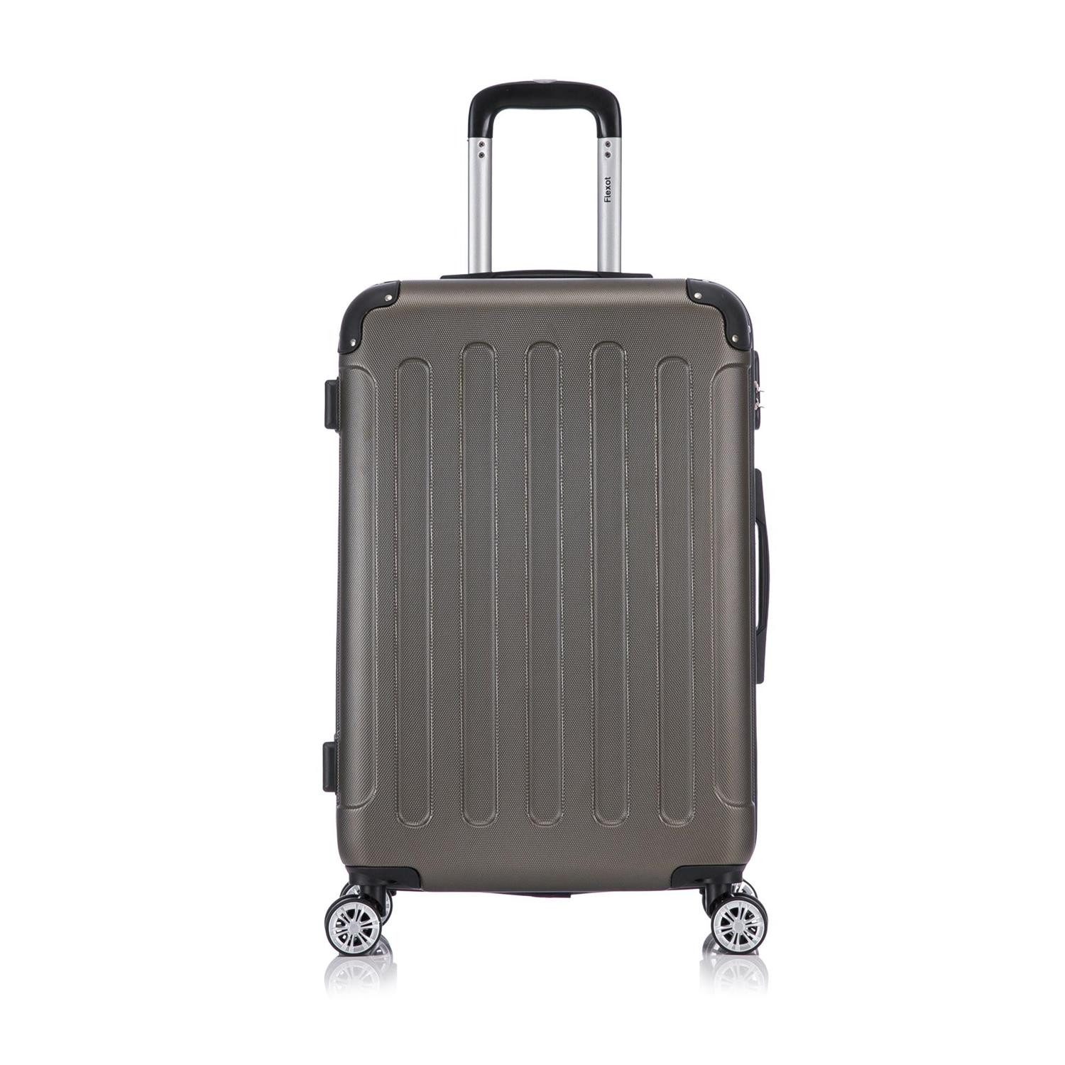 Flexot Hartschalen-Trolley F-2045 Kofferset, 360° Rollen, robuster Reisekoffer, Bordcase, 4 Rollen, Robuster und moderner Koffer mit vier 360° Rollen und Zahlen – Bild 2 von 5