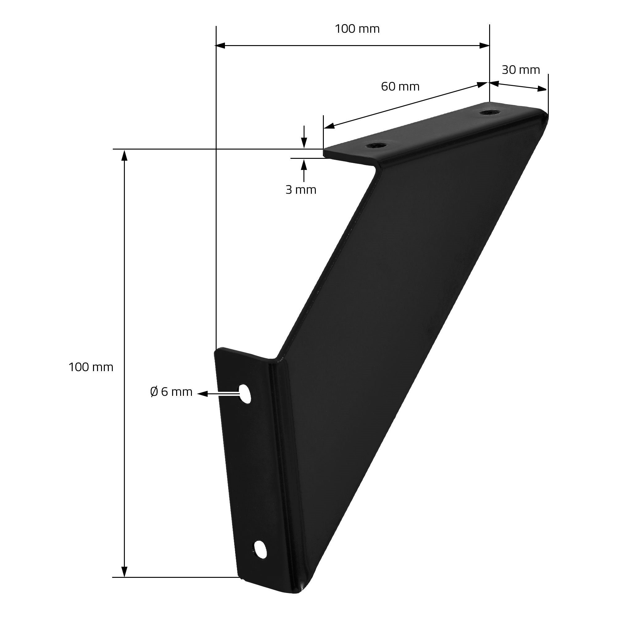 Schwarz Regalhalterung 90° Dreieckig Wandregal, Regalträger Metall Wandhalterung Regalwinkel 10cm 2 Stück Schwebend ML-DESIGN Regal