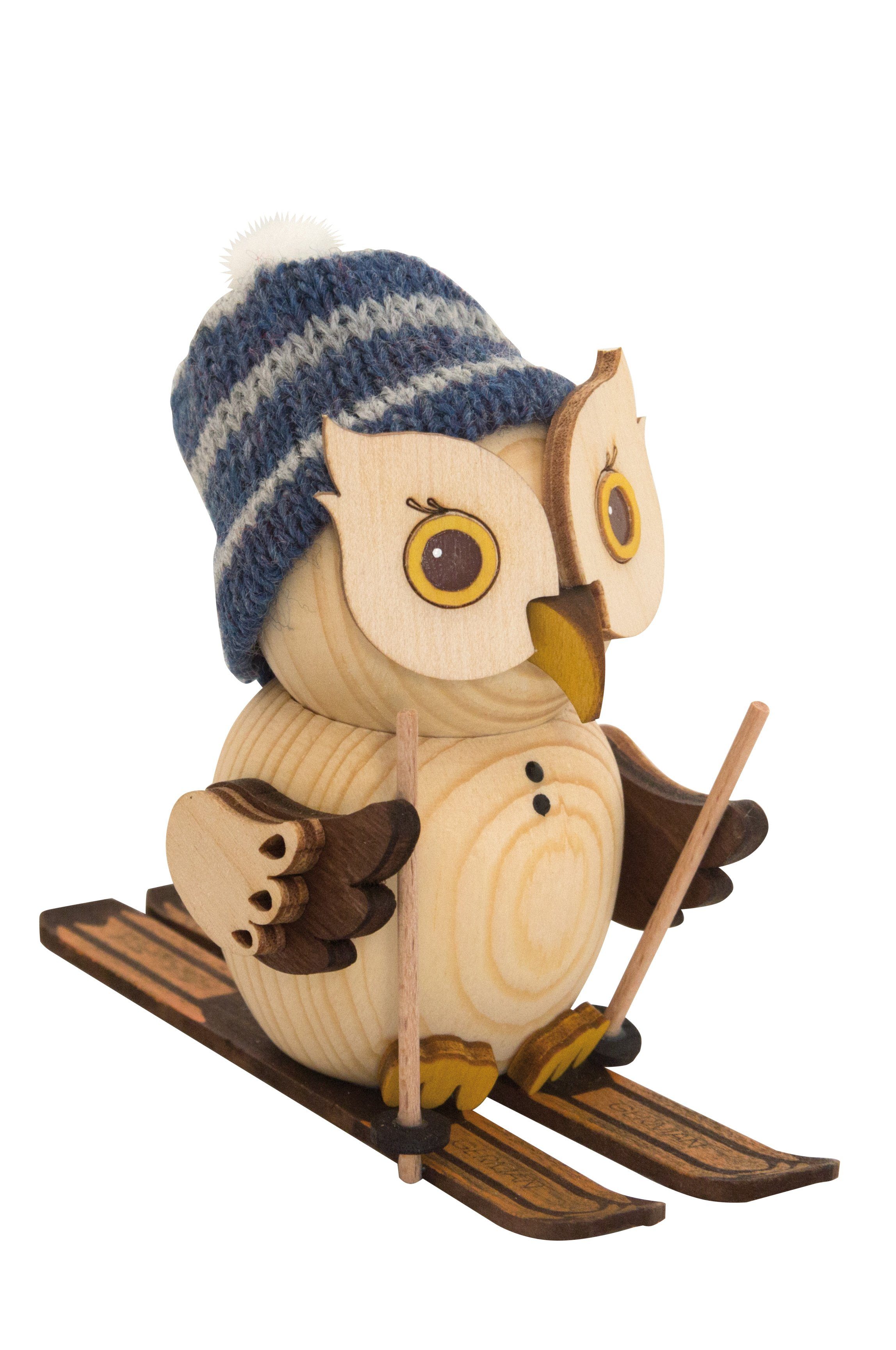Kuhnert Dekofigur Mini-Eule mit Ski - aus Holz gefertigt - ca. 7 cm groß, e günstig online kaufen
