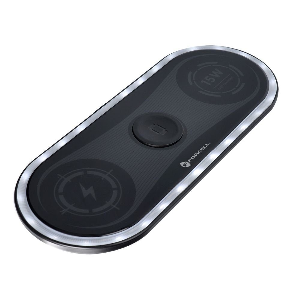 Forcell F-ENERGY Wireless Quick Charge Pad 3in1 15W Kabelloses Ladegerät Induktions-Ladegerät (1-tlg)