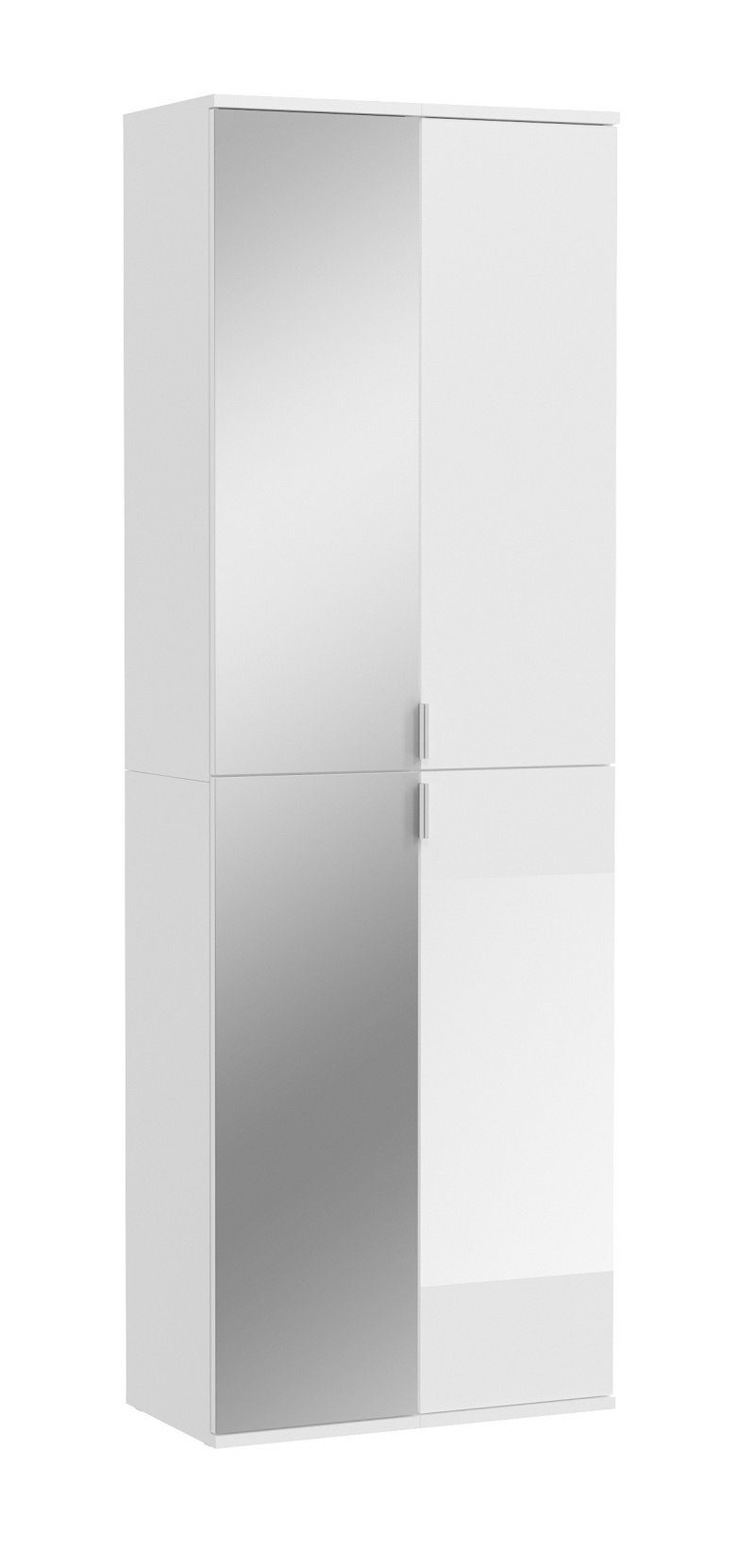 xonox.home Kleiderschrank Garderobenschrank Projekt X 1, weiß Hochglanz Spiegeltüren 2-teilig