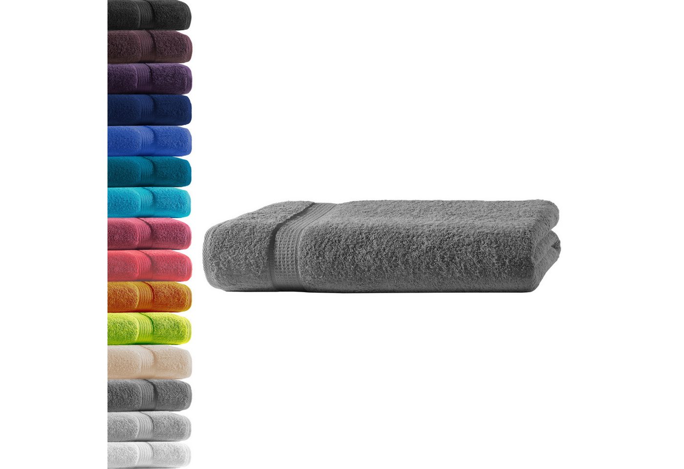 Hometex Premium Textiles Handtuch in Premium Qualität 500 g/m², Feinster Frottier-Stoff 100% Baumwolle, 1x Badetuch, weich, saugfähig, extra schwer & flauschig