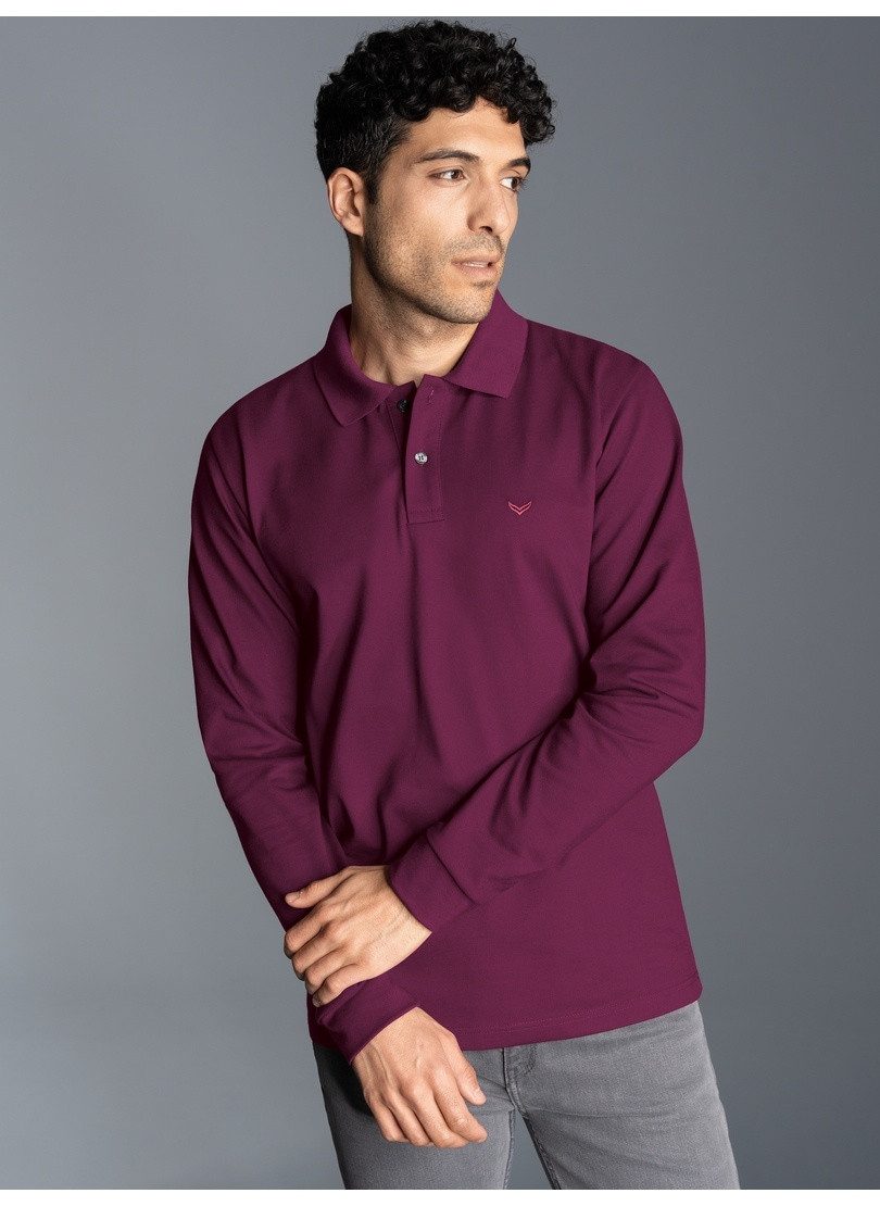 Trigema Poloshirt TRIGEMA Langarm Poloshirt mit Armbündchen (1-tlg)