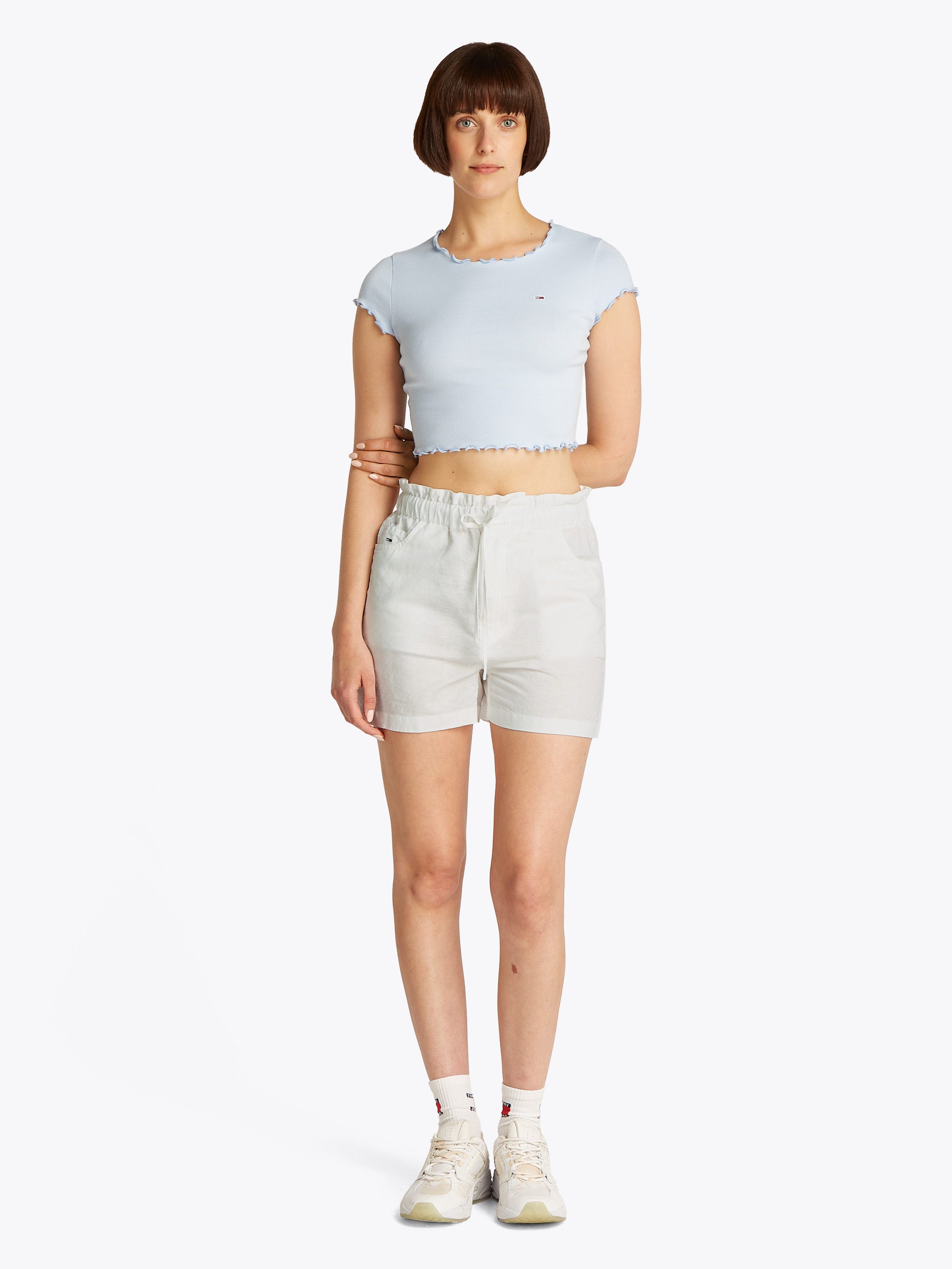 Tommy Jeans Shorts TJW COTTON LINEN SHORT mit Rüsche