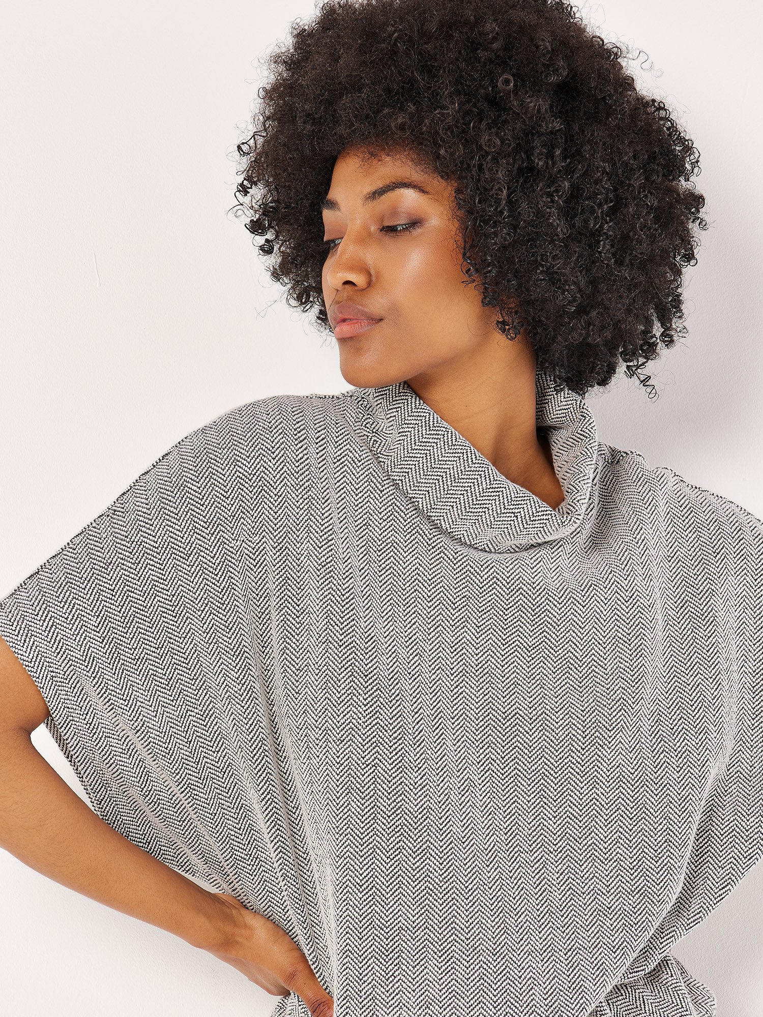 Apricot Kurzarmpullover Chevrondesign, mit Fledermausärmeln günstig online kaufen