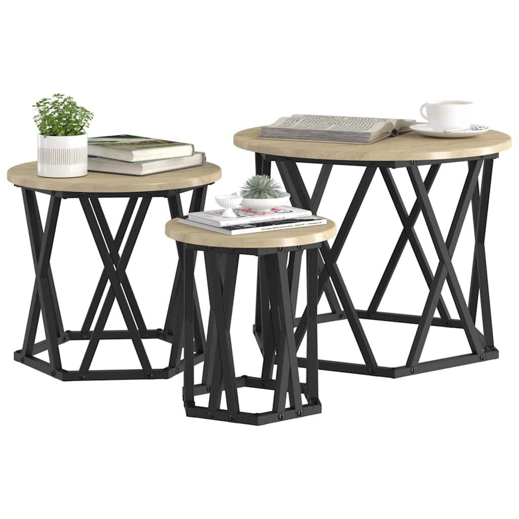 vidaXL Couchtisch Nesting Beistelltisch 3 pcs günstig online kaufen