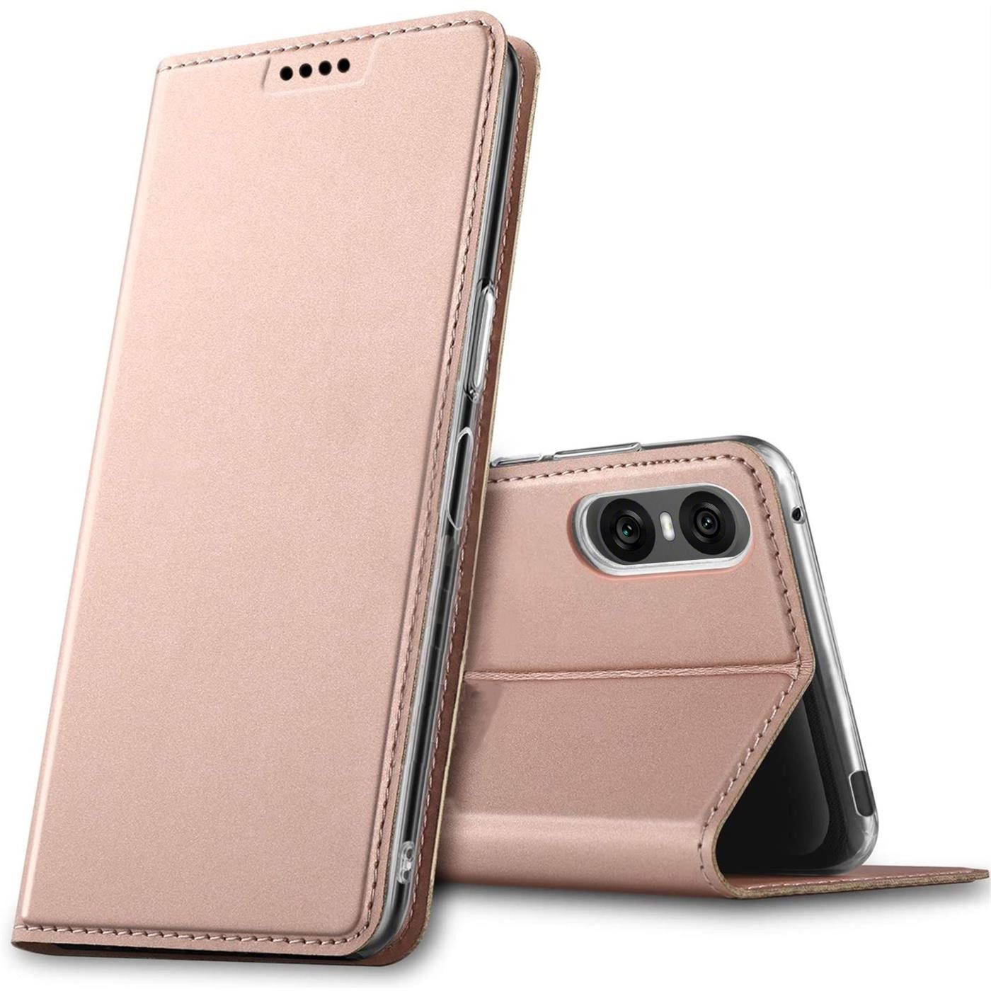 CoolGadget Handyhülle Klapptasche Wallet Kartenfach für Sony Xperia 10 VI 6,1 Zoll, Ultra Slim Flip Case Hülle Klapphülle Cover Schutzhülle