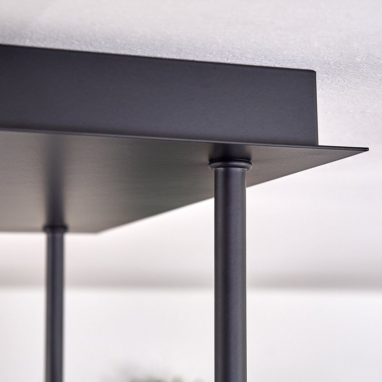 hofstein Deckenleuchte Deckenlampe aus Metall/Glas in Schwarz/Goldfarben/Milchglas, ohne Leuchtmittel, Leuchte im Retro-Design aus Glas, 5 x G9 LED, ohne Leuchtmittel