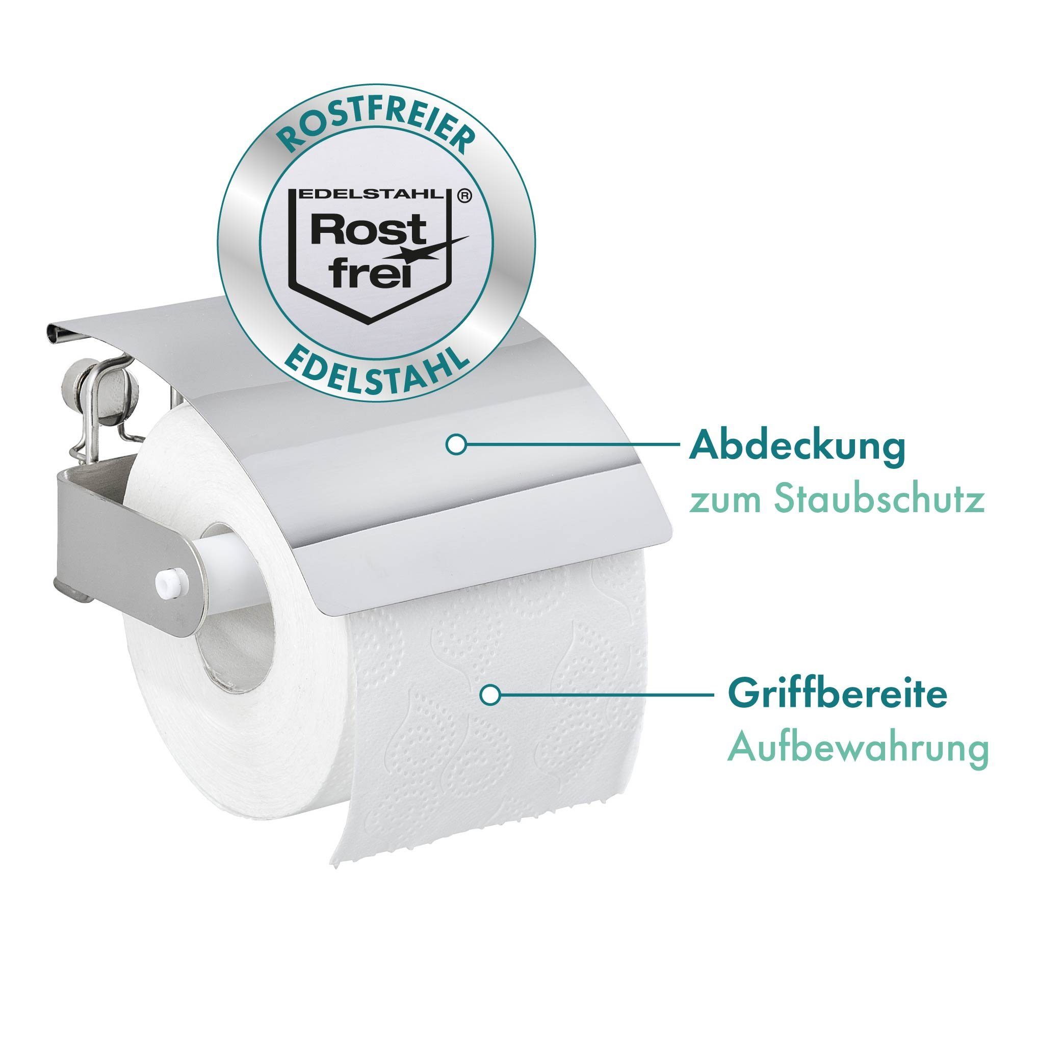 Toilettenpapierhalter Papier WENKO Klo PREMIUM Toiletten Halter Rollen WC Bad Edelstahl