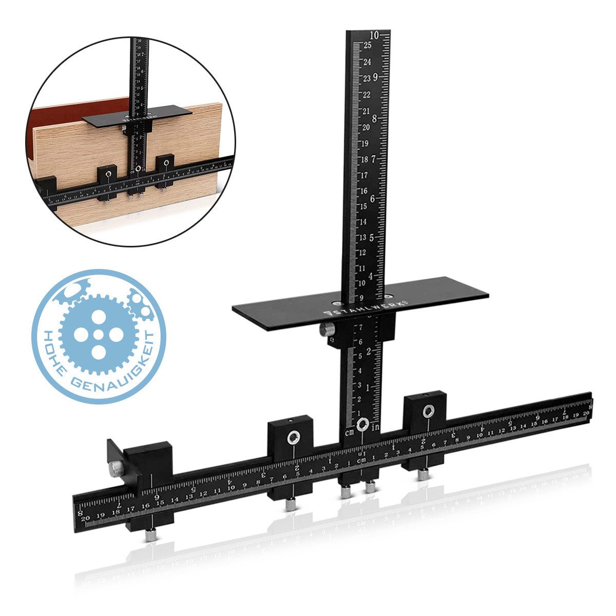 STAHLWERK Bohrersatz Bohrführungsvorrichtung mit Anschlag verstellbare, (Packung, 1-tlg., Einzelgerät), Leichtbauweise