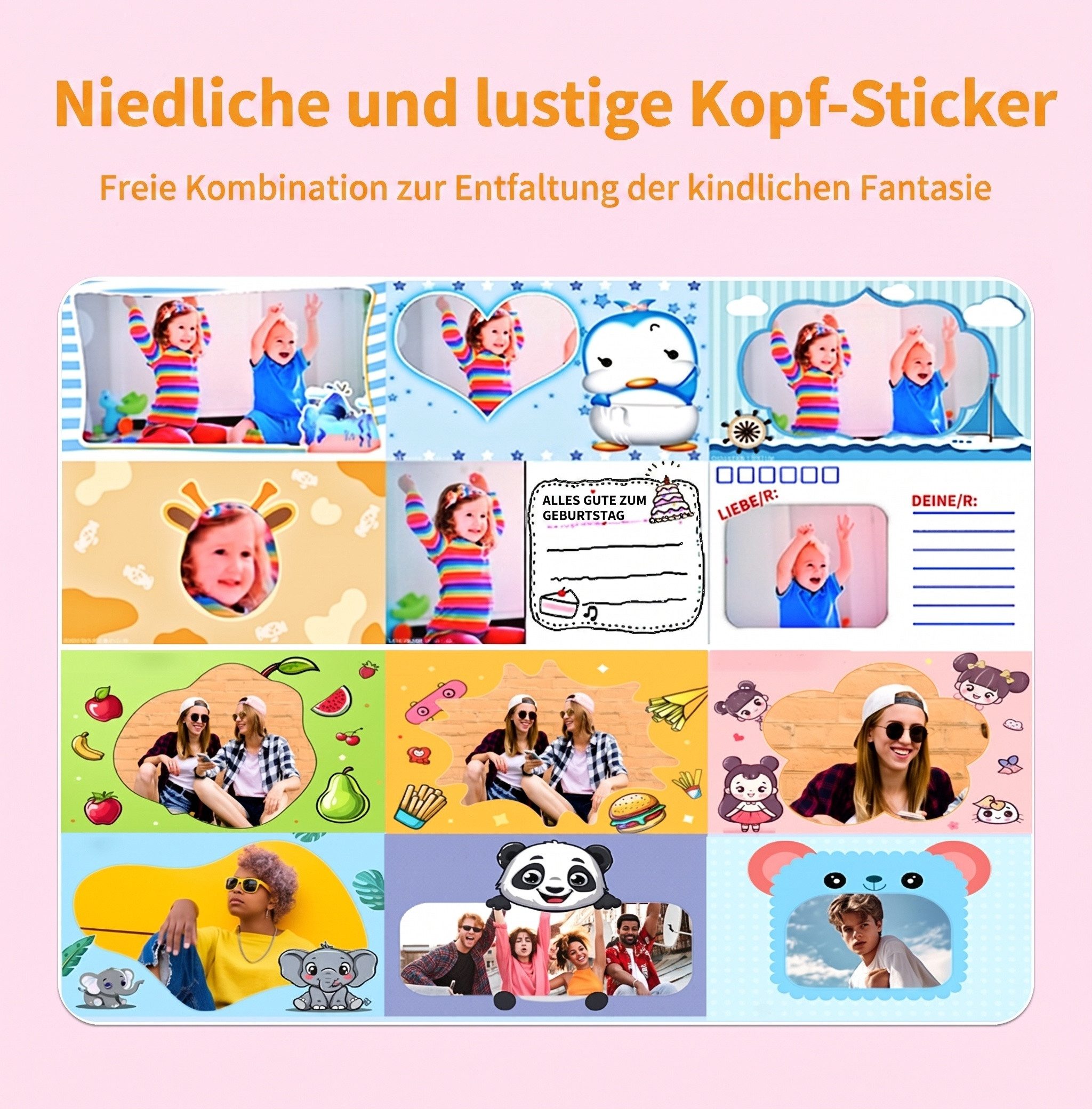 Blossom Digitalkamera Kinder Kamera 1080P 2,4" Display Kinder ab 3 Jahre Kinderkamera (48 MP, inkl. Front- & Rückkamera, Bluetooth-Druck, 1080P Video,MP3, Spiel – Bild 4 von 5