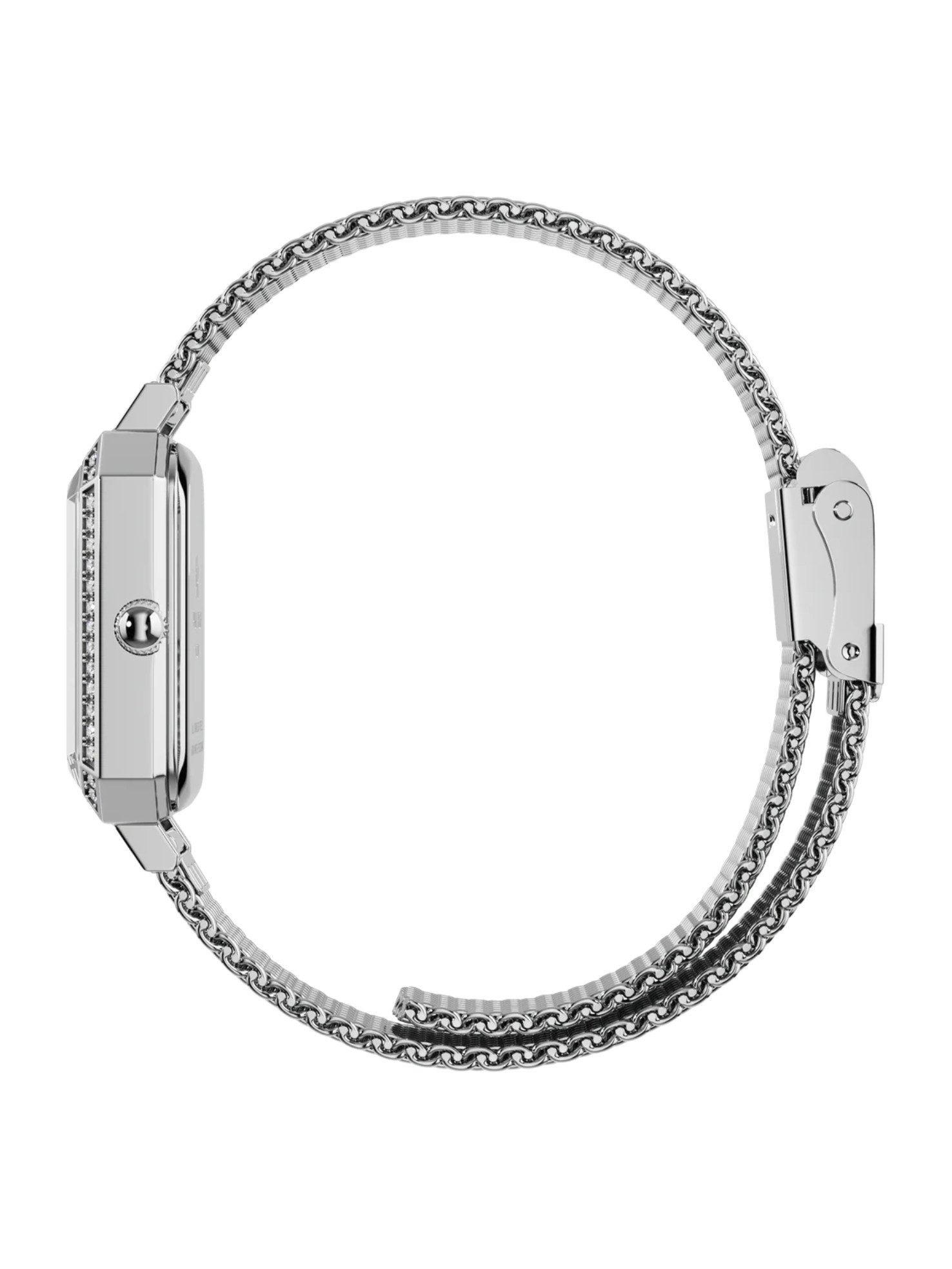 S&T Design Quarzuhr Damen Armbanduhr Edelstahl Diamant Damenuhr S/T FEMME, (Packung, Mit Mesh Armband und Armbandkürzer), 5 ATM Wasserdicht Japanisches Uhrwerk Rechteckig Mesh Armband