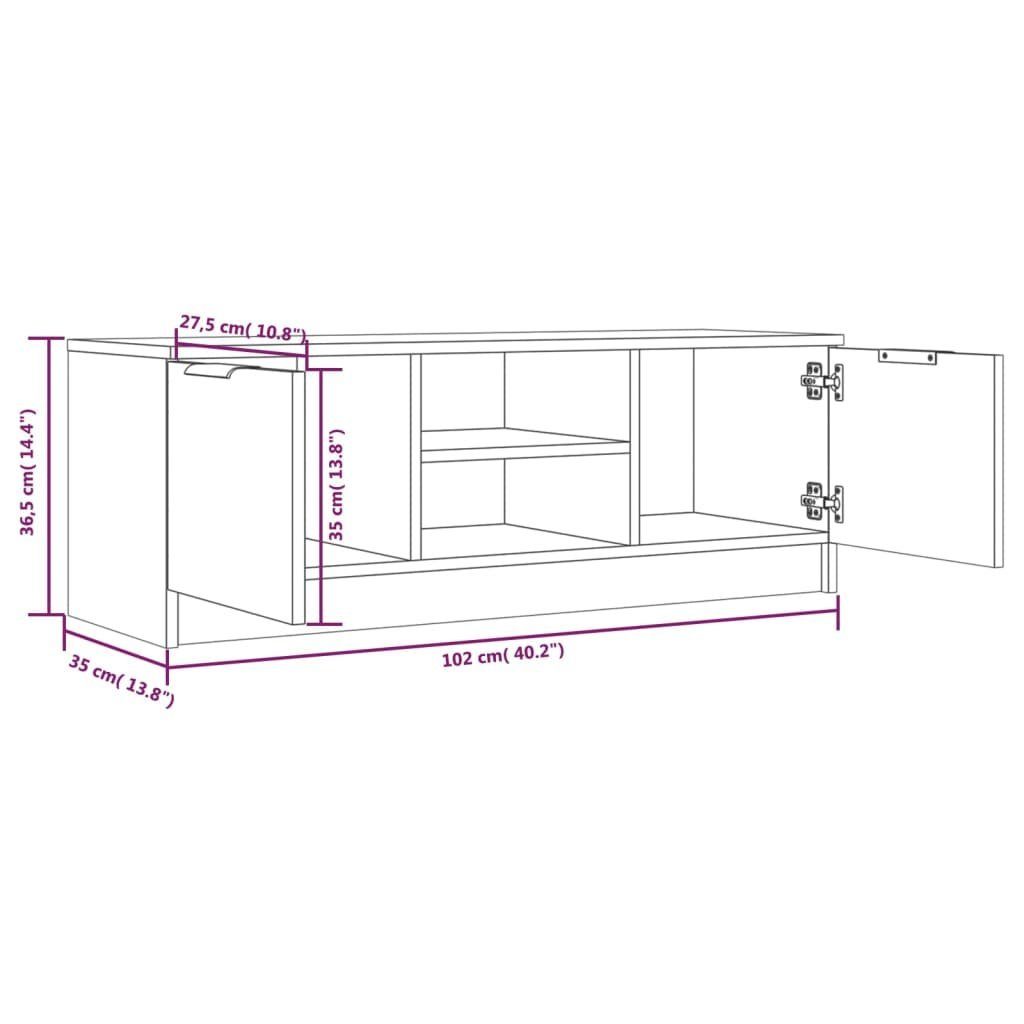 Weiß TV-Schrank vidaXL Holzwerkstoff TV-Schrank (1-St) cm 102x35x36,5