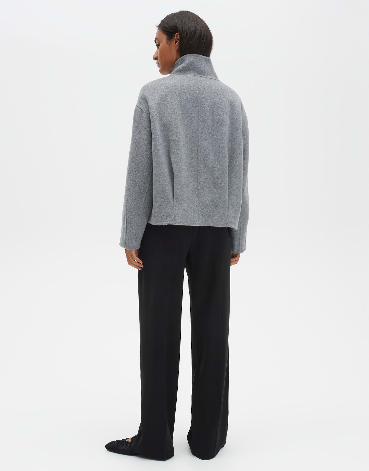 someday Wolljacke Varah pure weite Passform, Stehkragen, Abnäher am Saum