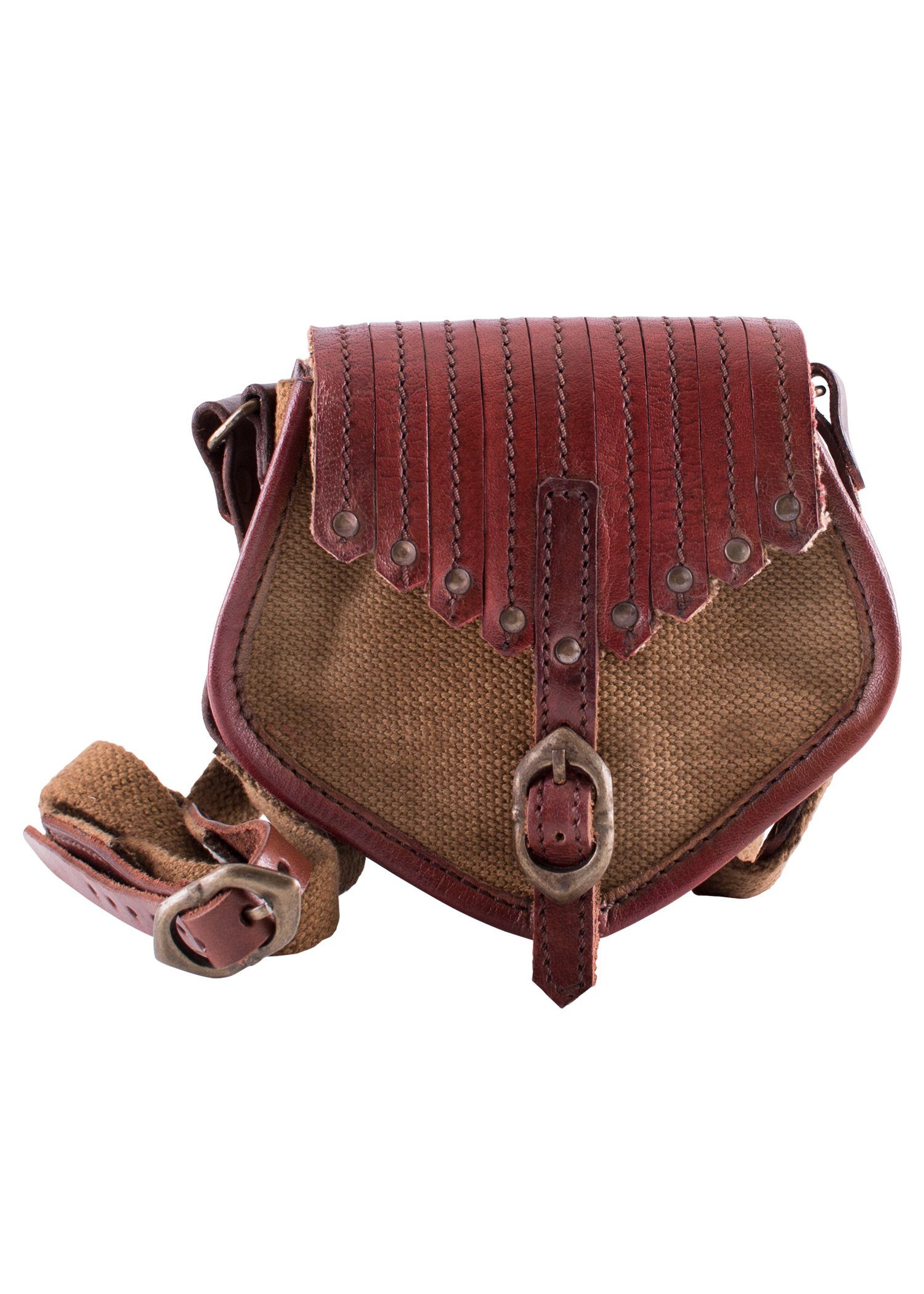 Battle Merchant Ritter-Kostüm Tasche im Wikinger-Stil aus Leder und Segeltuch