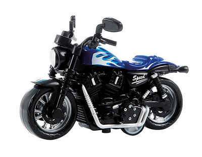 Toi-Toys Spielzeug-Motorrad MOTORRAD Chopper mit Rückzug 9cm Modell Motorcycle 05 (Blau), Bike Spielzeug Kinder