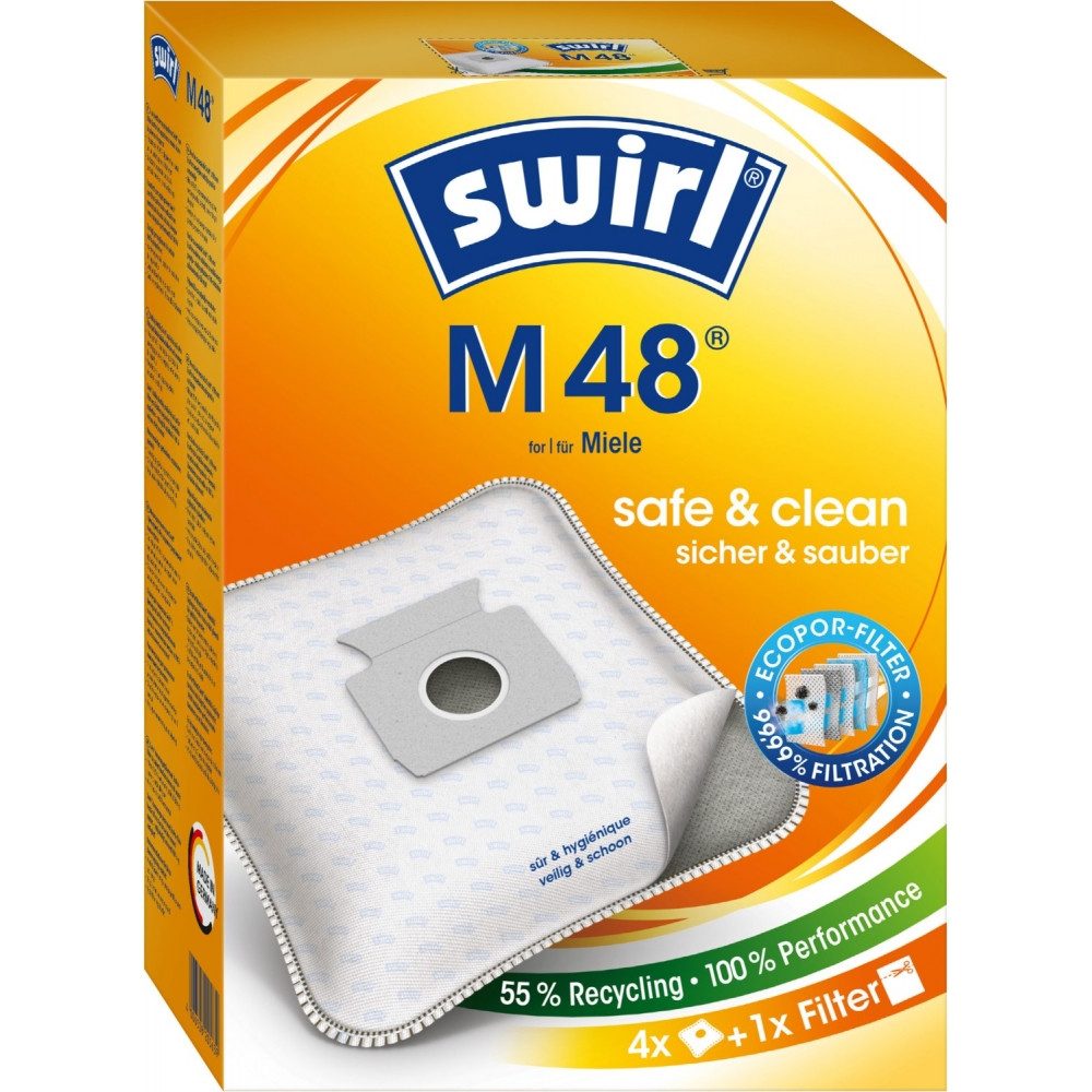 Swirl Staubsaugerbeutel M 48 EcoPor - Staubsaugerbeutel - weiß