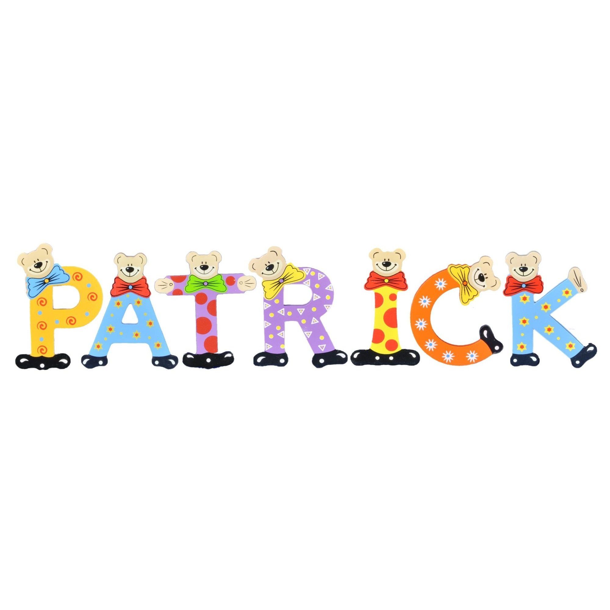 PATRICK Playshoes - St), sortiert (Set, 7 Namen-Set, Deko-Buchstaben Holz-Buchstaben Kinder