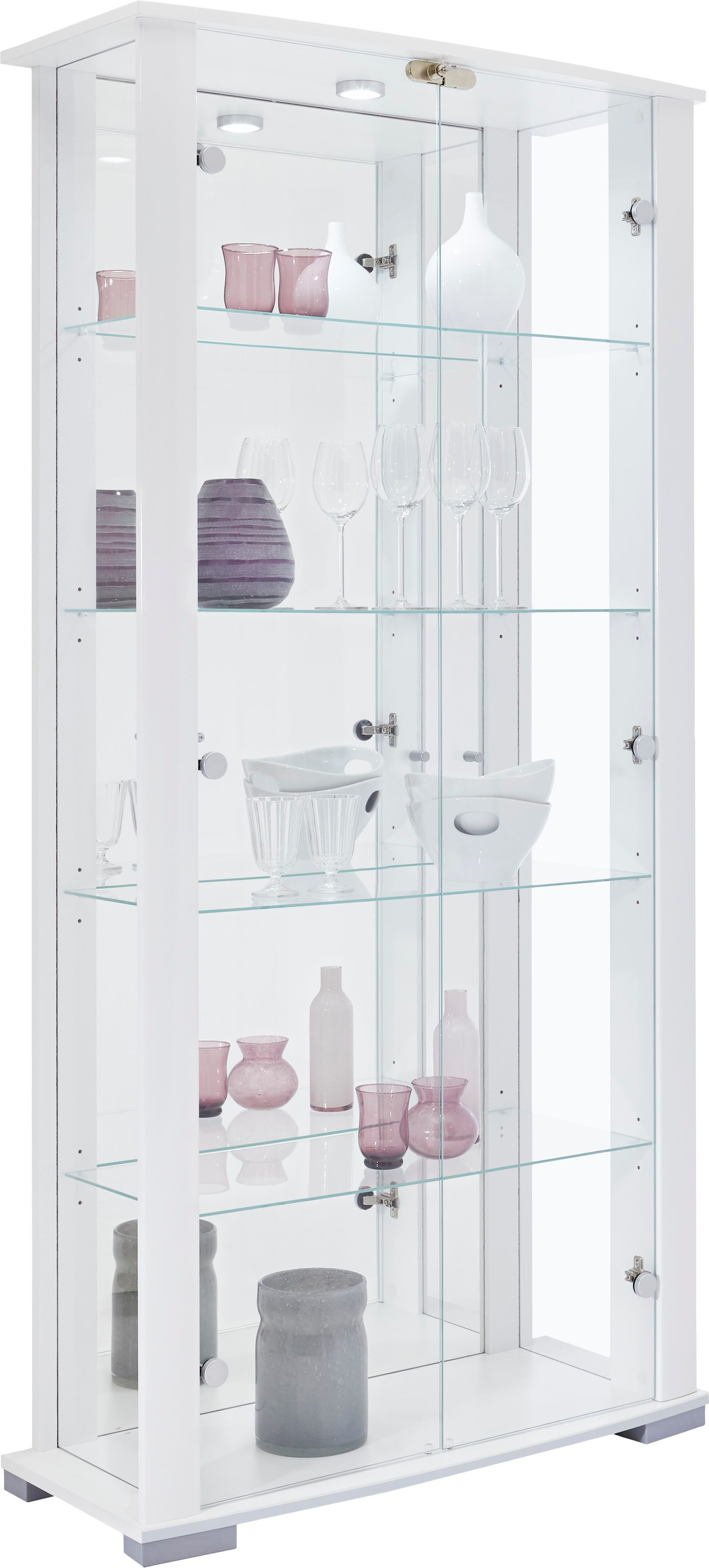 fif möbel Vitrine STELLA Standvitrine/Glasvitrine 2x Glastür,perfekt für Sammler,Sammlervitrine