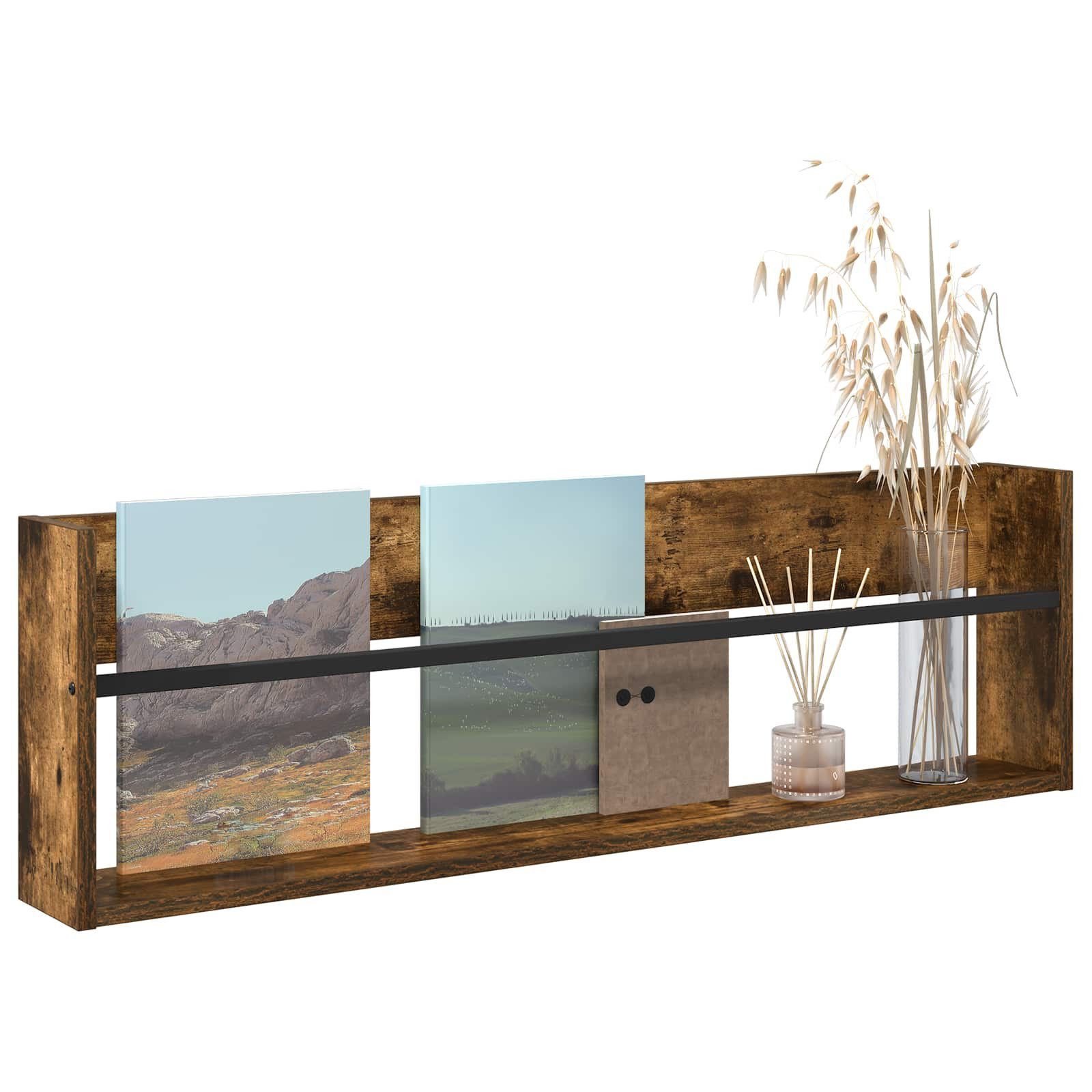 vidaXL Zeitungsständer Magazinregal Räuchereiche 100 x 12 x 30 cm Holzwerkstoff (1 St)