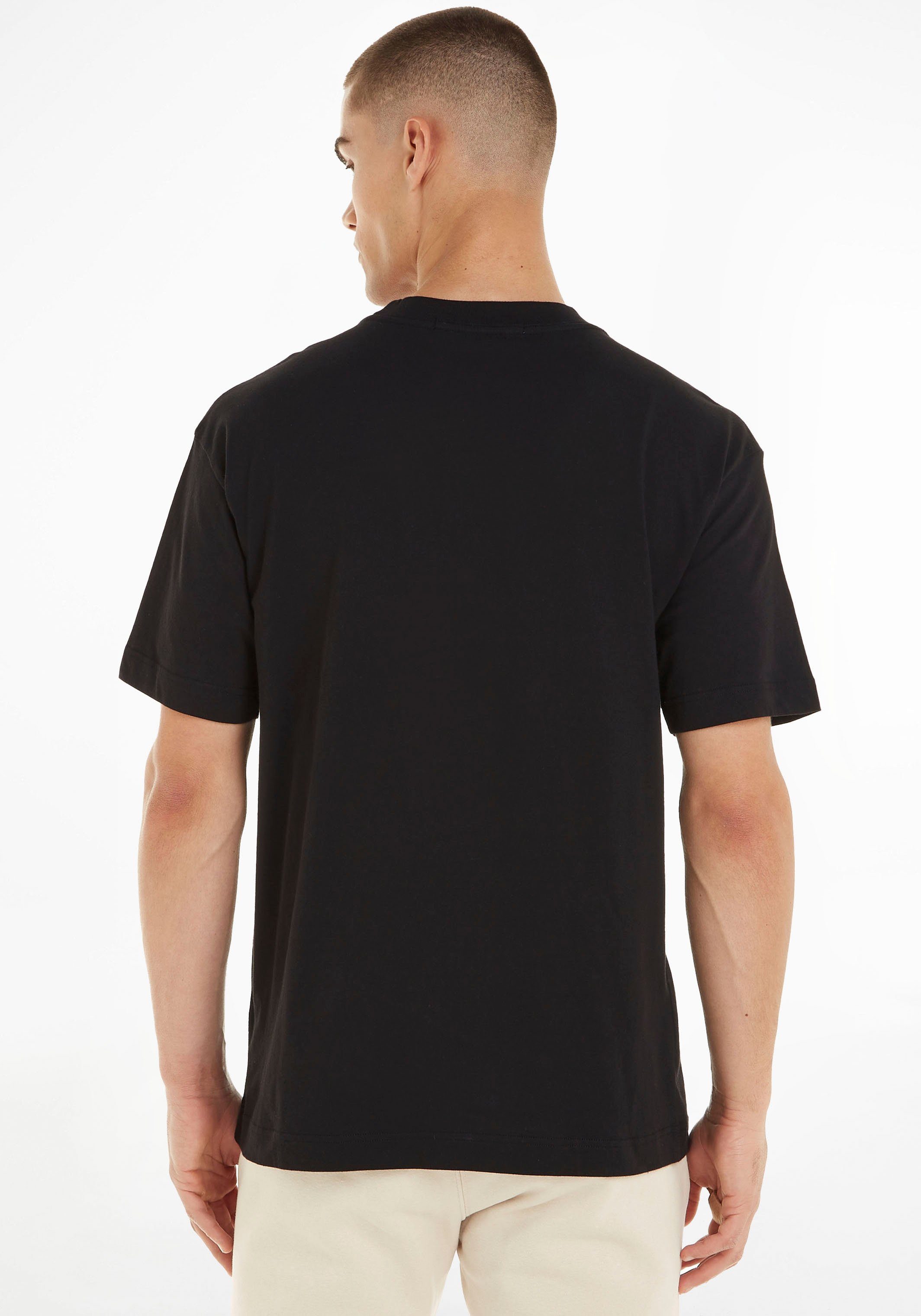 T-Shirt mit Klein Logoschriftzug großem Jeans Calvin schwarz