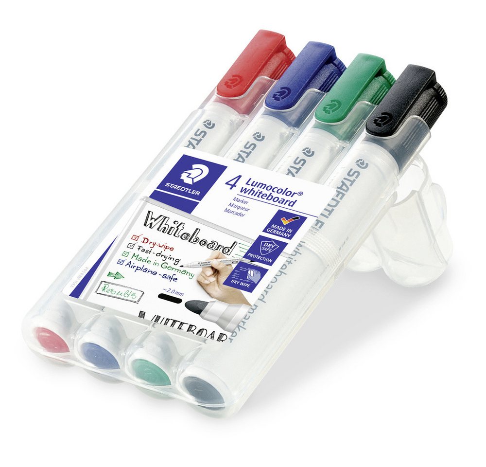 Thumbnail - STAEDTLER Whiteboard Marker Staedtler Lumocolor 351 351 WP4 Whiteboardmarker Schwarz, Blau, Rot, G