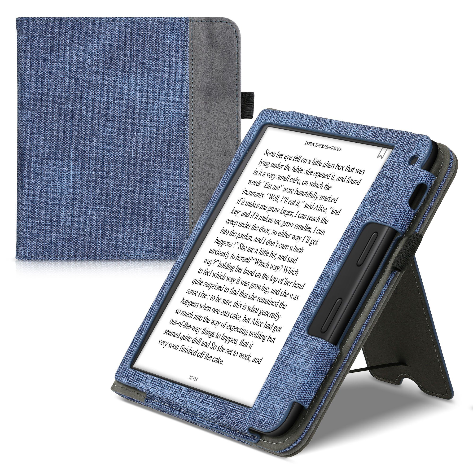 kwmobile E-Reader-Hülle Flip Schutzhülle für Tolino Vision 6, Handschlaufe - Cover Wildleder-Optik
