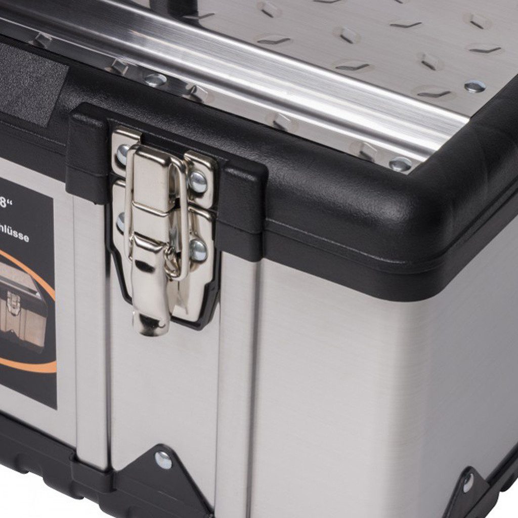 Kreher Werkzeugkoffer Werkzeugkoffer PROFI aus Edelstahl mit Werkzeugträger (Größe wählbar)