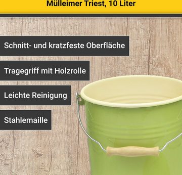 Krüger Mülleimer Triest, Stahlemaille, 10 Liter, Made in Europe