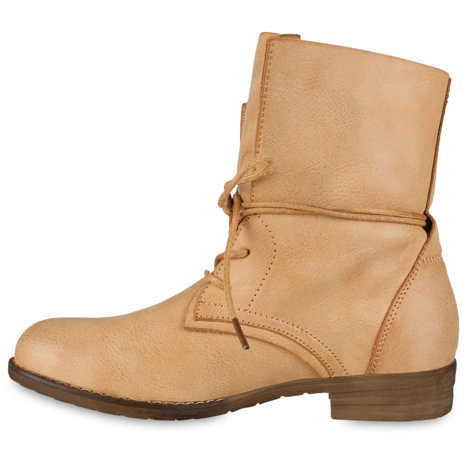VAN HILL 71380 Schnürstiefelette Damen Stiefeletten Schnürstiefeletten Leder-Optik Boots Basic