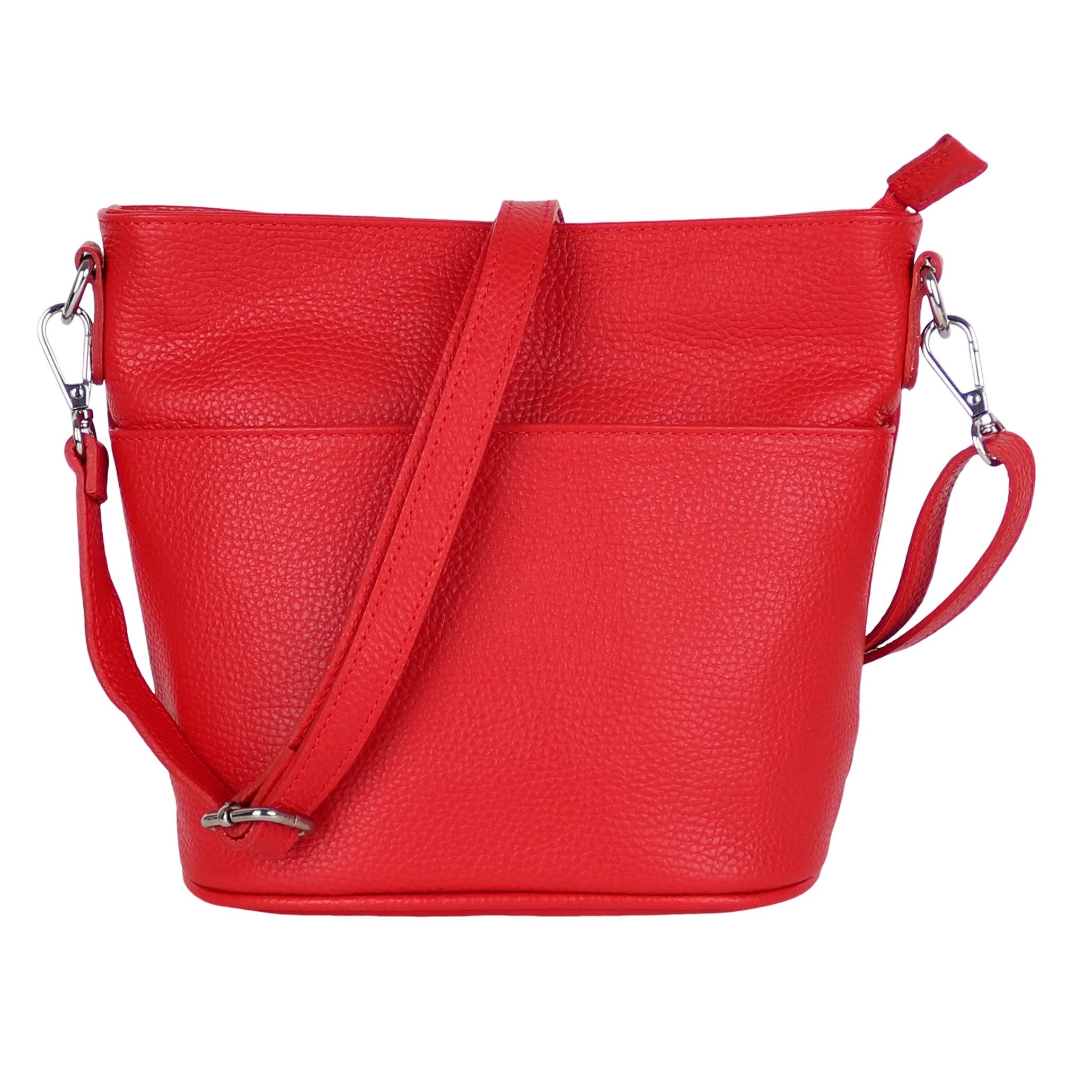 MIRROSI Umhängetasche Damen, Crossbody Bag, Echtleder Made in Italy (1 Tasche 2 Gurte oder Basic Version 1 Tasche 1 Gurt), 24x18x12cm (BXHXT)