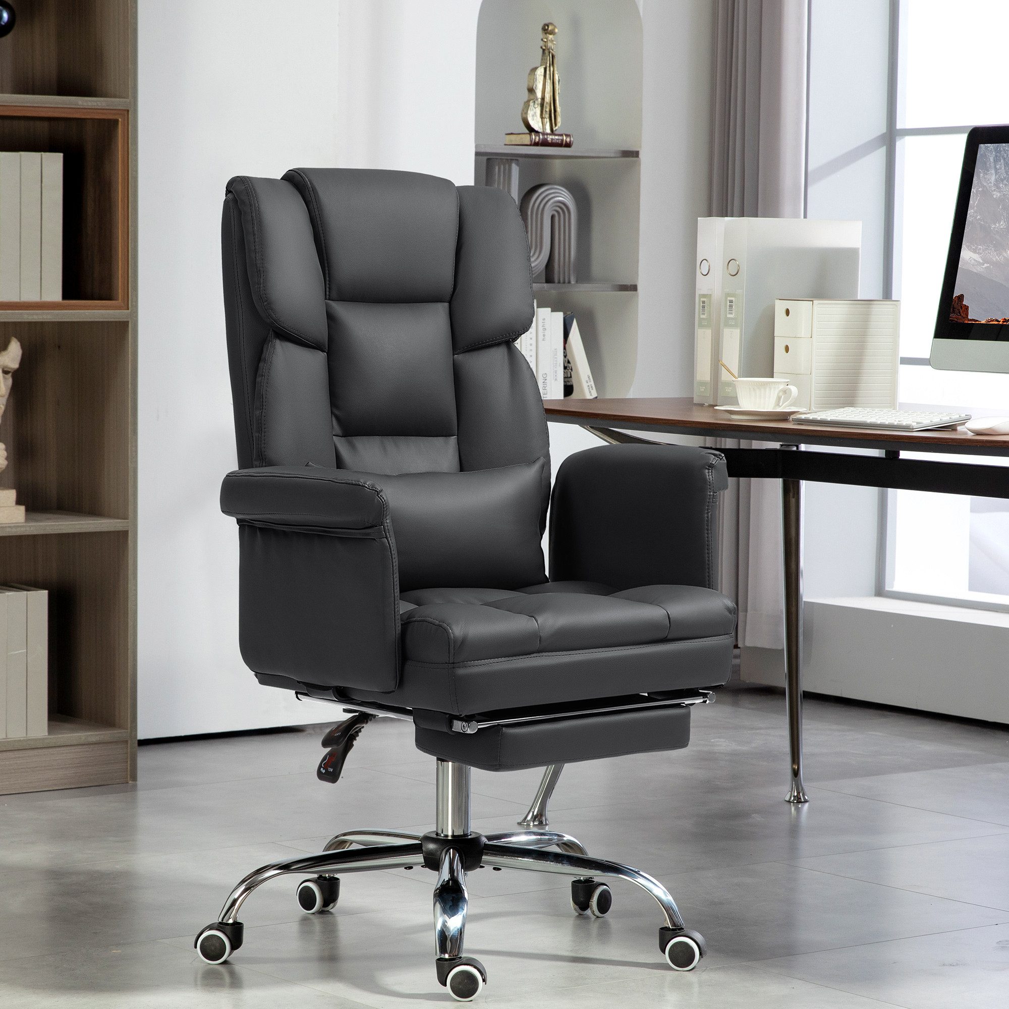 HOMCOM Schreibtischstuhl Ergonomisch Bürostuhl mit Liegefunktion, günstig online kaufen