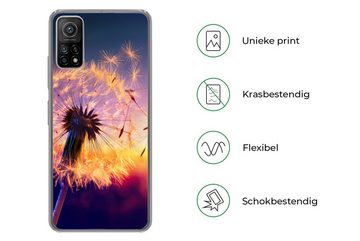 MuchoWow Handyhülle Löwenzahn - Blumen - Sonnenuntergang - Horizont - Nacht, Phone Case, Handyhülle Xiaomi Mi 10T, Silikon, Schutzhülle