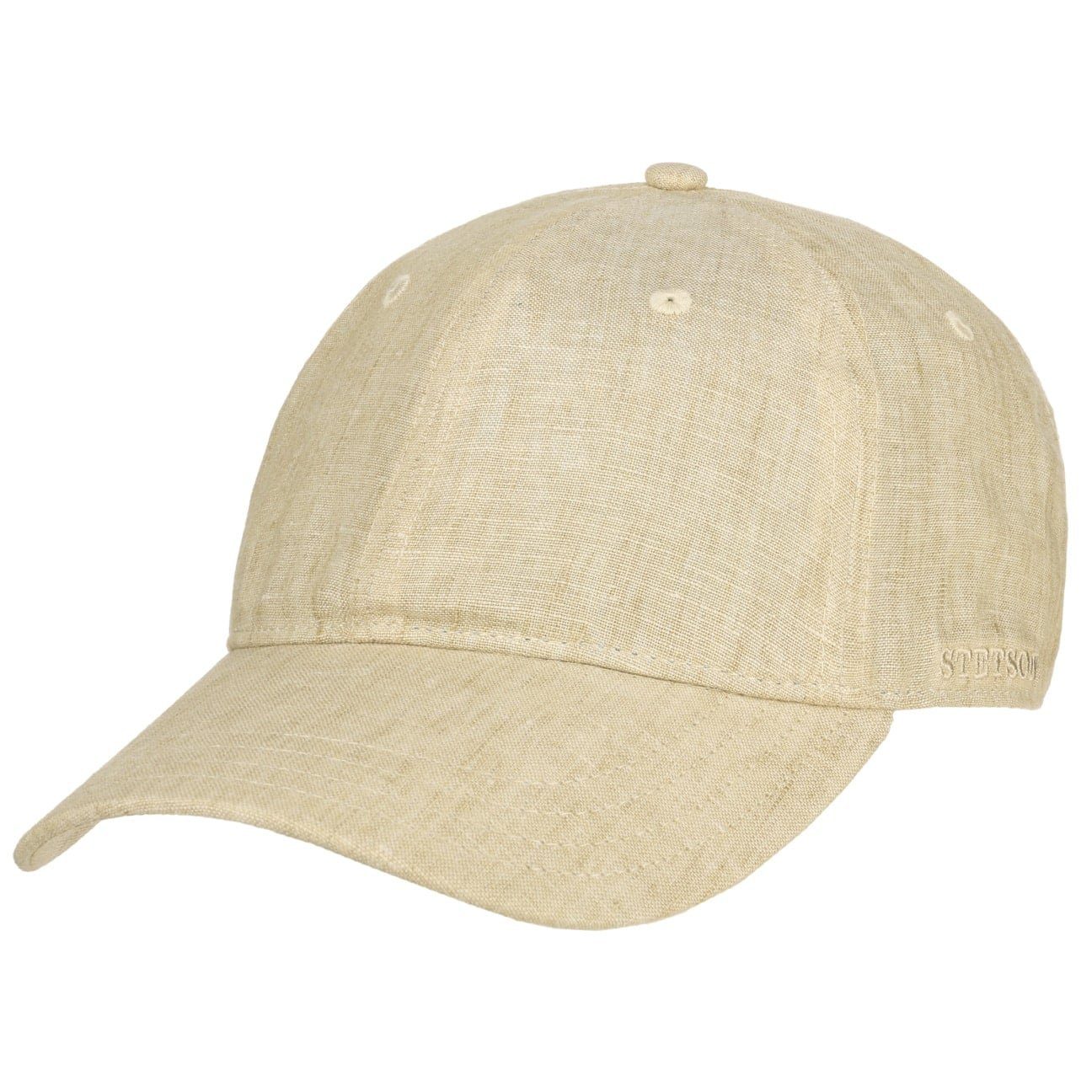 Stetson Baseball Cap (1-St) Metallschnalle Leinencap beige-meliert