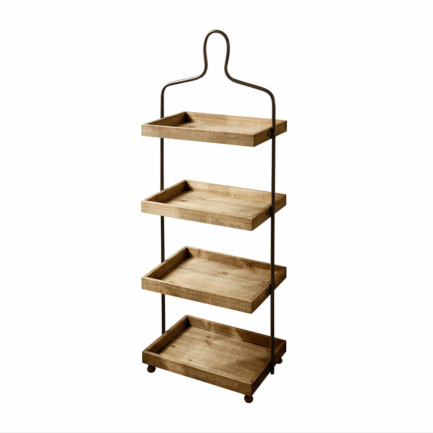 Mirabeau Etagere Etagere Lasse braun/schwarz, Mangoholz (mangifera indica), Gestell: Eisen