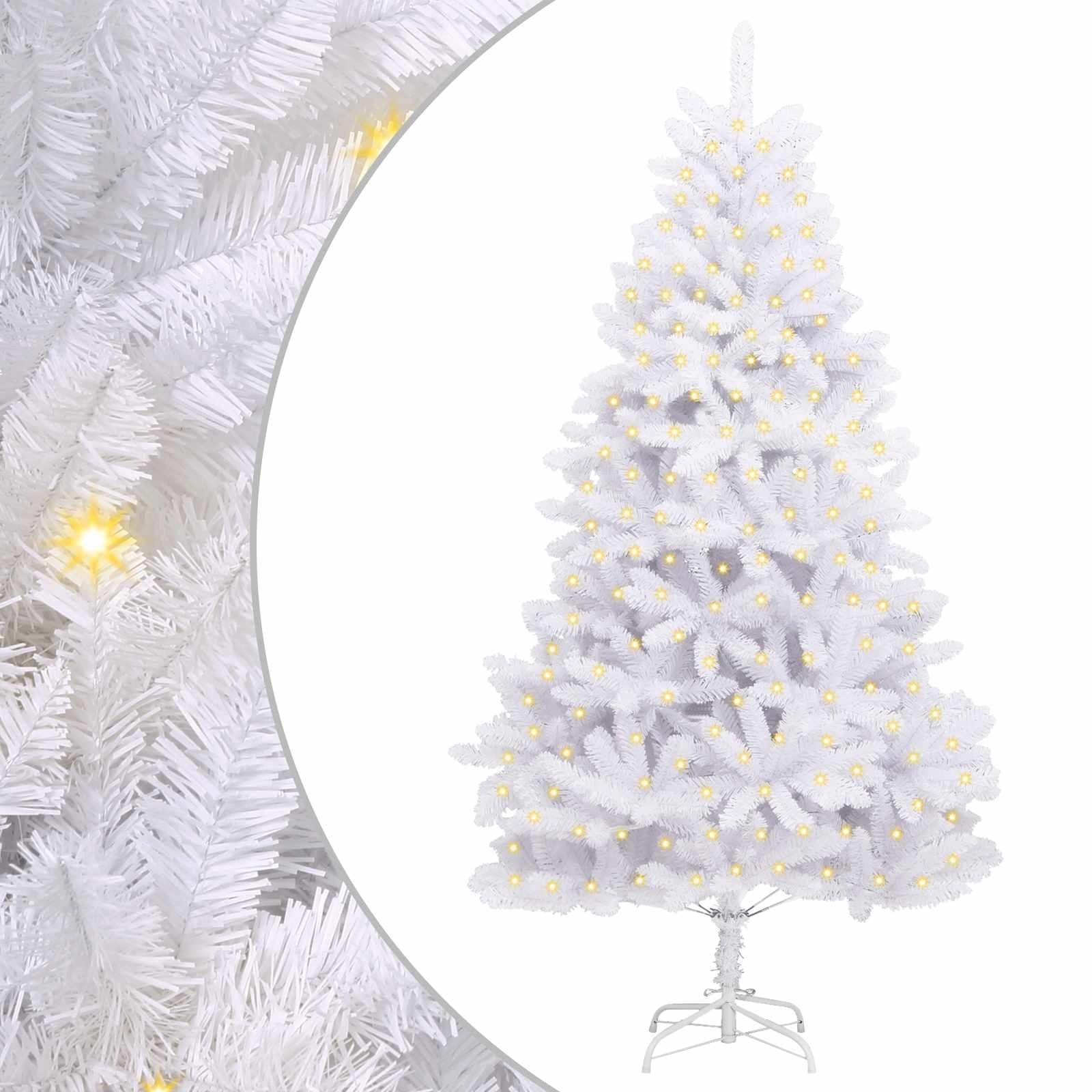 vidaXL Christbaumschmuck Künstlicher Weihnachtsbaum Weiß 180 cm PVC und Metall (1-tlg)