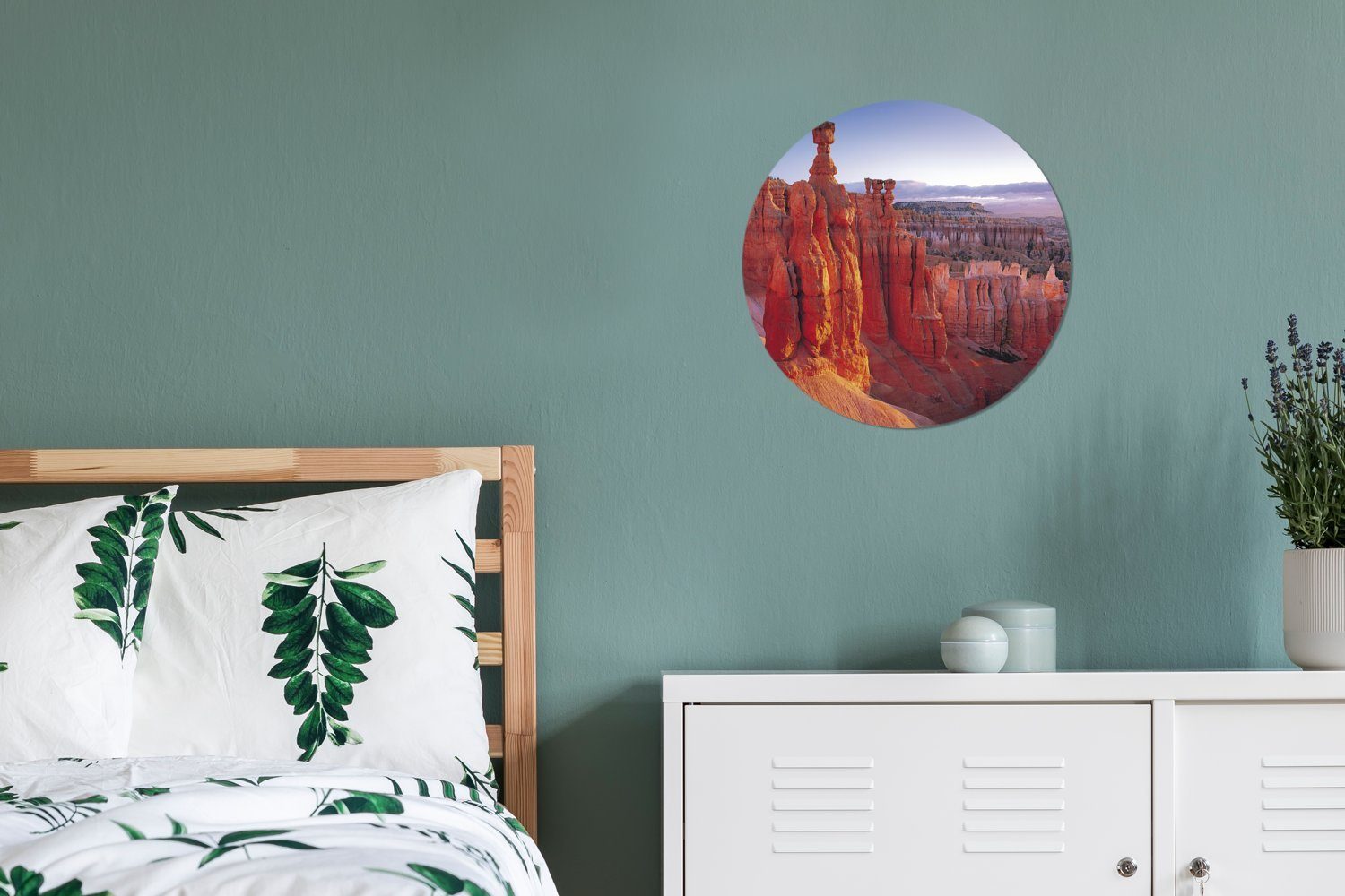 Rundes Felsen Kreis Bryce im 30x30 Wandbild, und Wohnzimmer, MuchoWow cm Rosa (1 St), Wanddekoration Canyon, Gemälde Forex, orangefarbene US-Nationalpark
