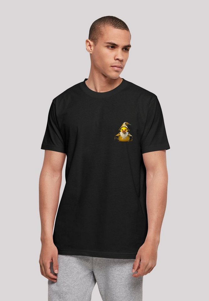 F4NT4STIC T-Shirt Rubber Duck Wizard TEE UNISEX Print, Rippbündchen am Hals  und Doppelnähte am Saum