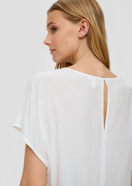 QS Kurzarmbluse Oversize-Shirt mit verlängertem Rückenteil