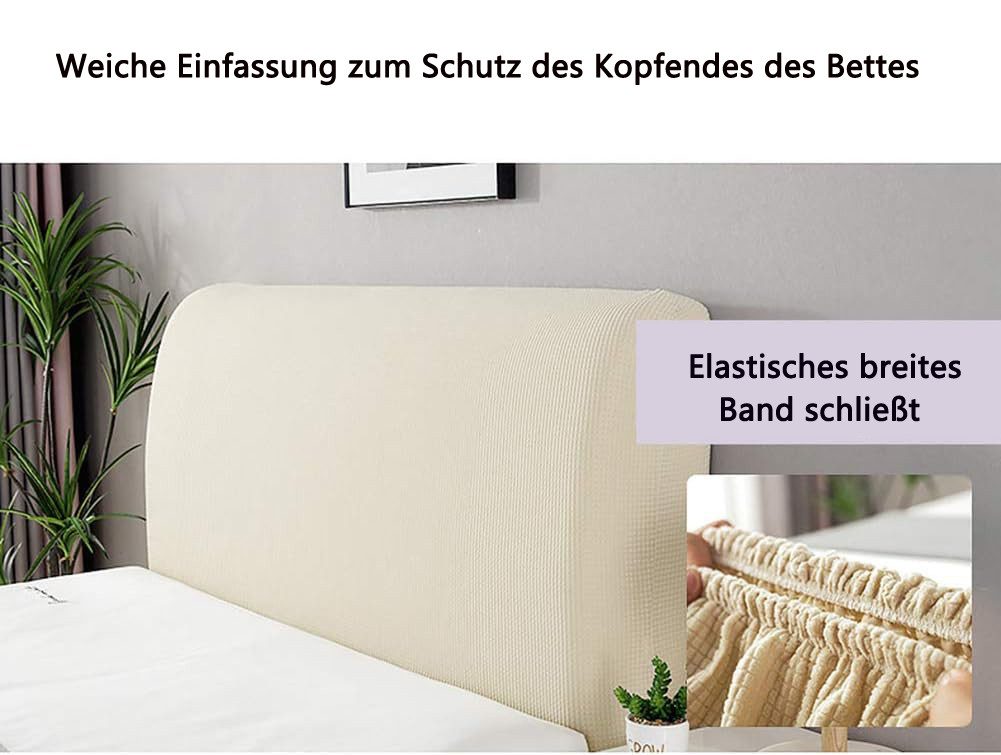 Zyronn Betthusse Bett Kopfteil Schonbezug, Staubdichte Schutzhülle für gepolsterte, Schlafzimmer Kopfteil, Luxus-Bett – Bild 4 von 5